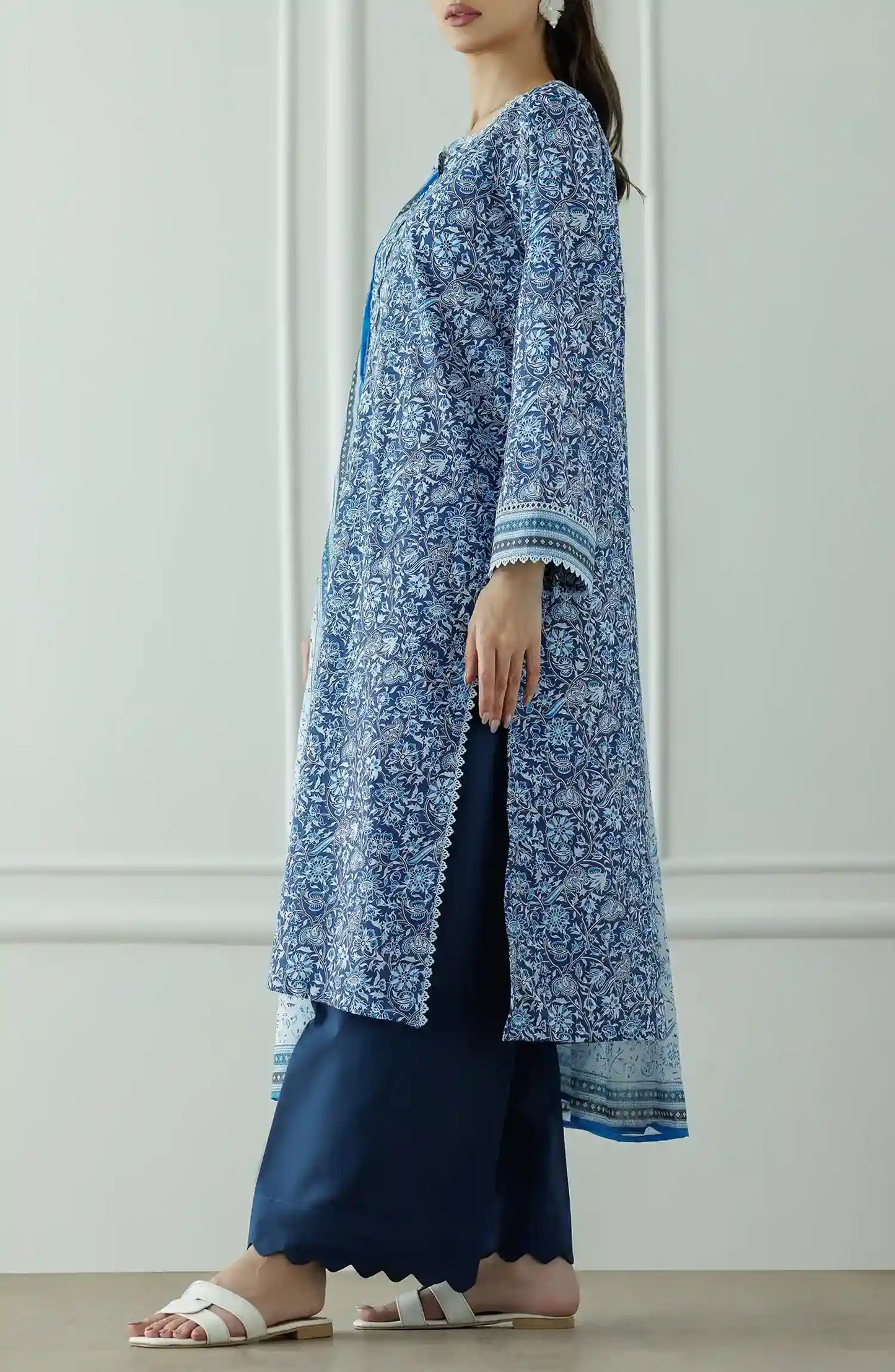 UNSTITCHED Printed Lawn Shirt Dupatta & Pant - 3 Piece - OTL-25-044
