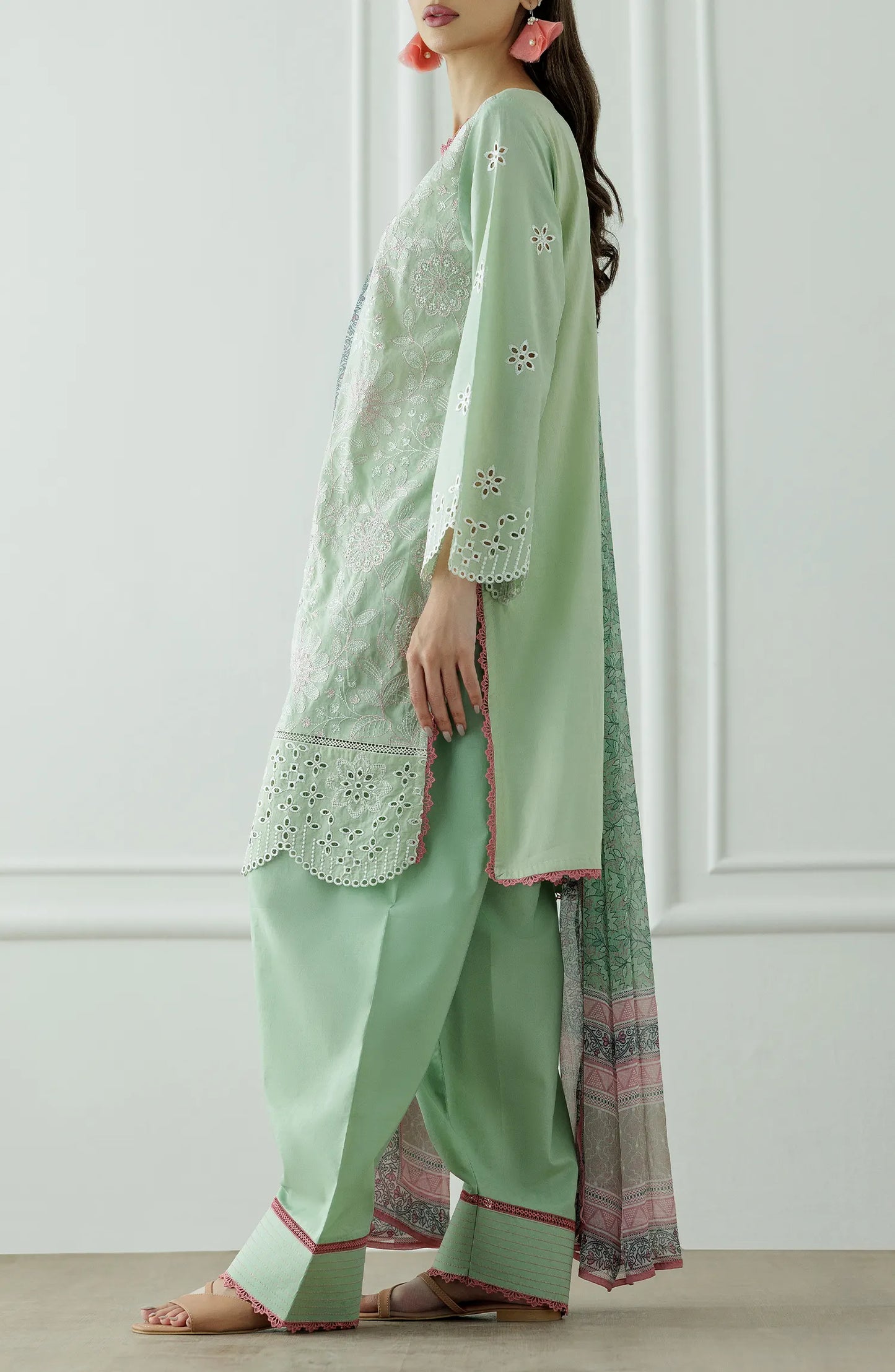 UNSTITCHED Luxury Premium Embroidered Lawn Shirt Dupatta & Pant - 3 Piece - OTL-25-046