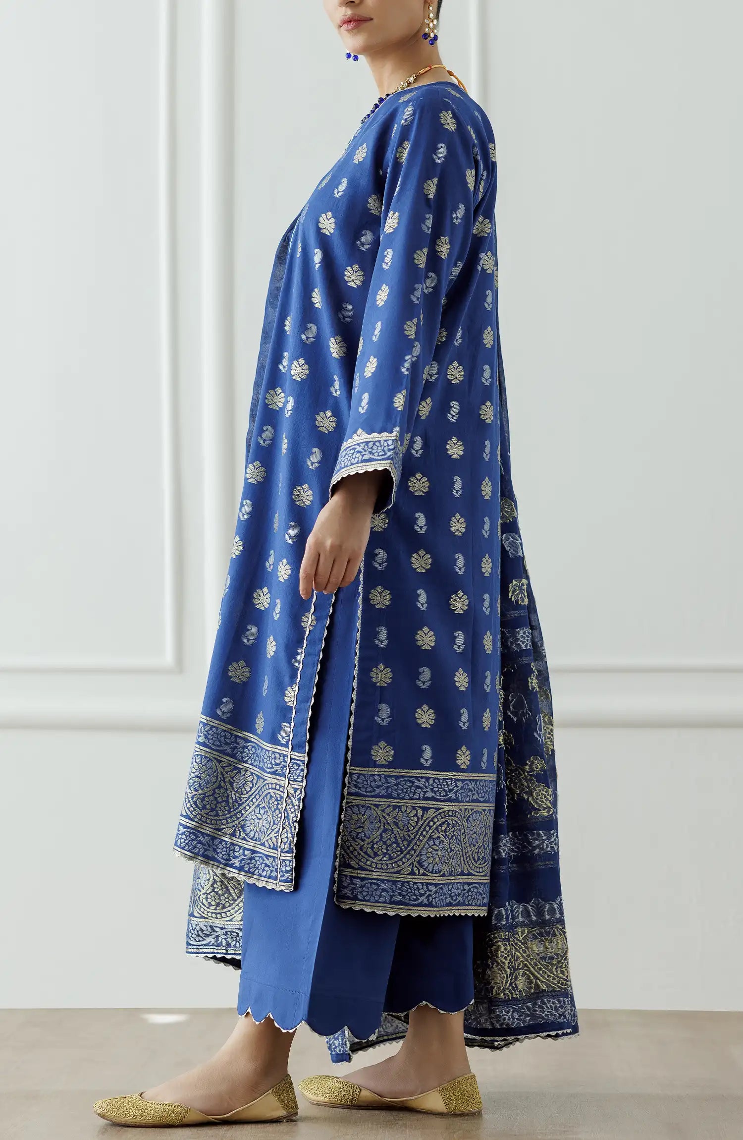 Unstitched Printed Lawn Jacquard Shirt Dupatta & Pant - 3 Piece - OTL-25-047