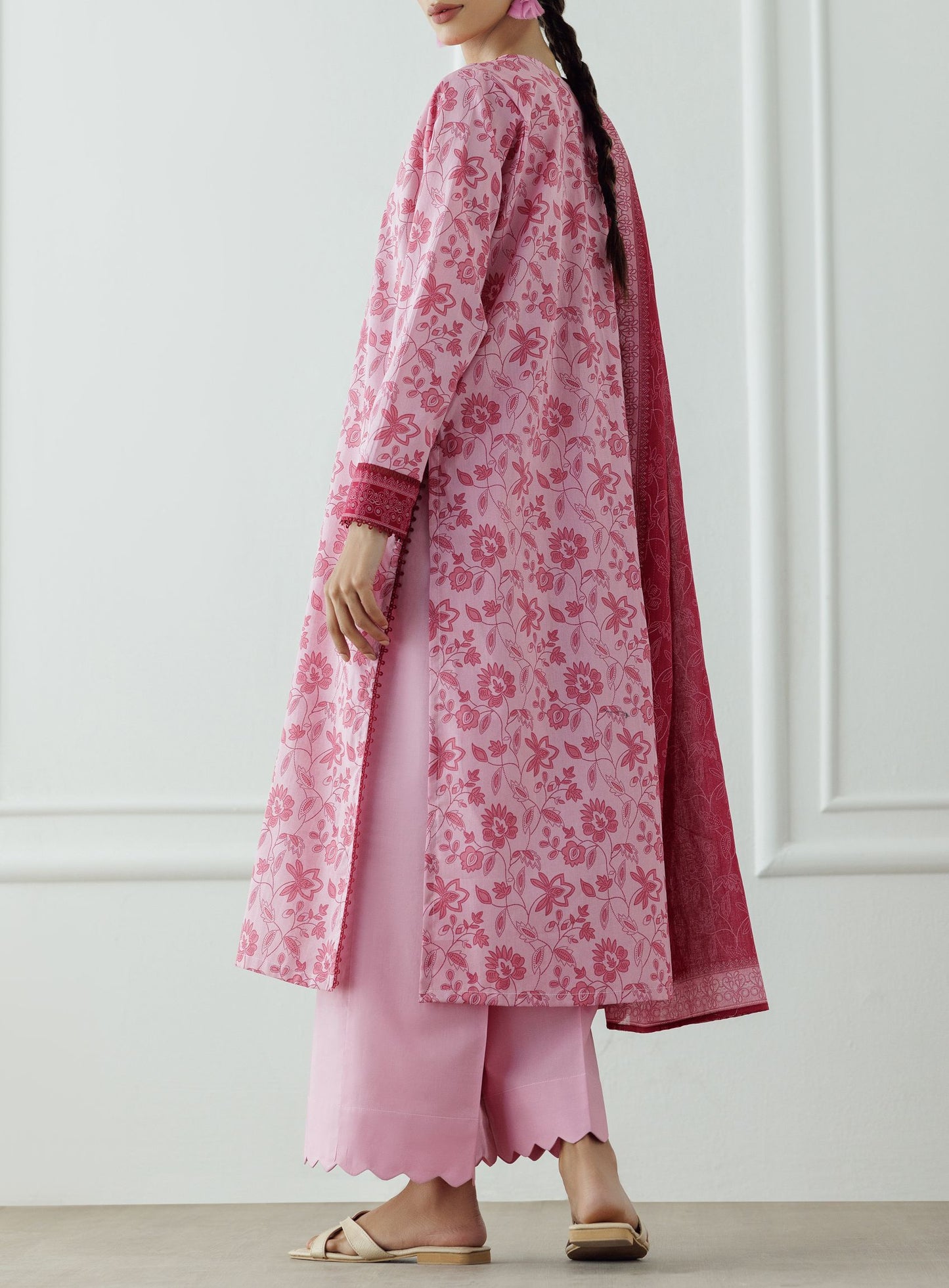 UNSTITCHED Printed Lawn Shirt Dupatta & Pant - 3 Piece - OTL-25-058