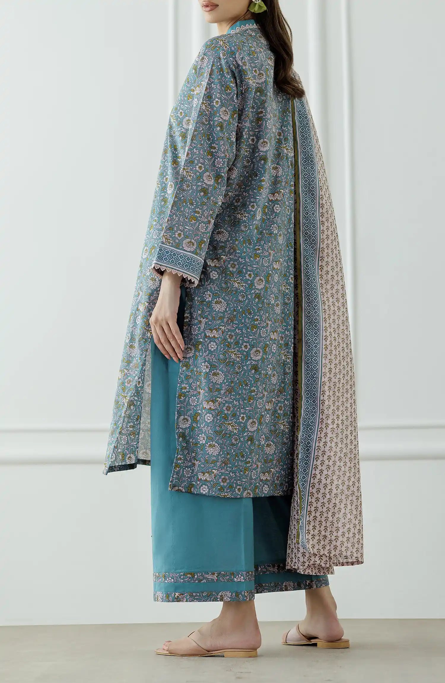 UNSTITCHED Printed Lawn Shirt Dupatta & Pant - 3 Piece Suits - OTL-25-069