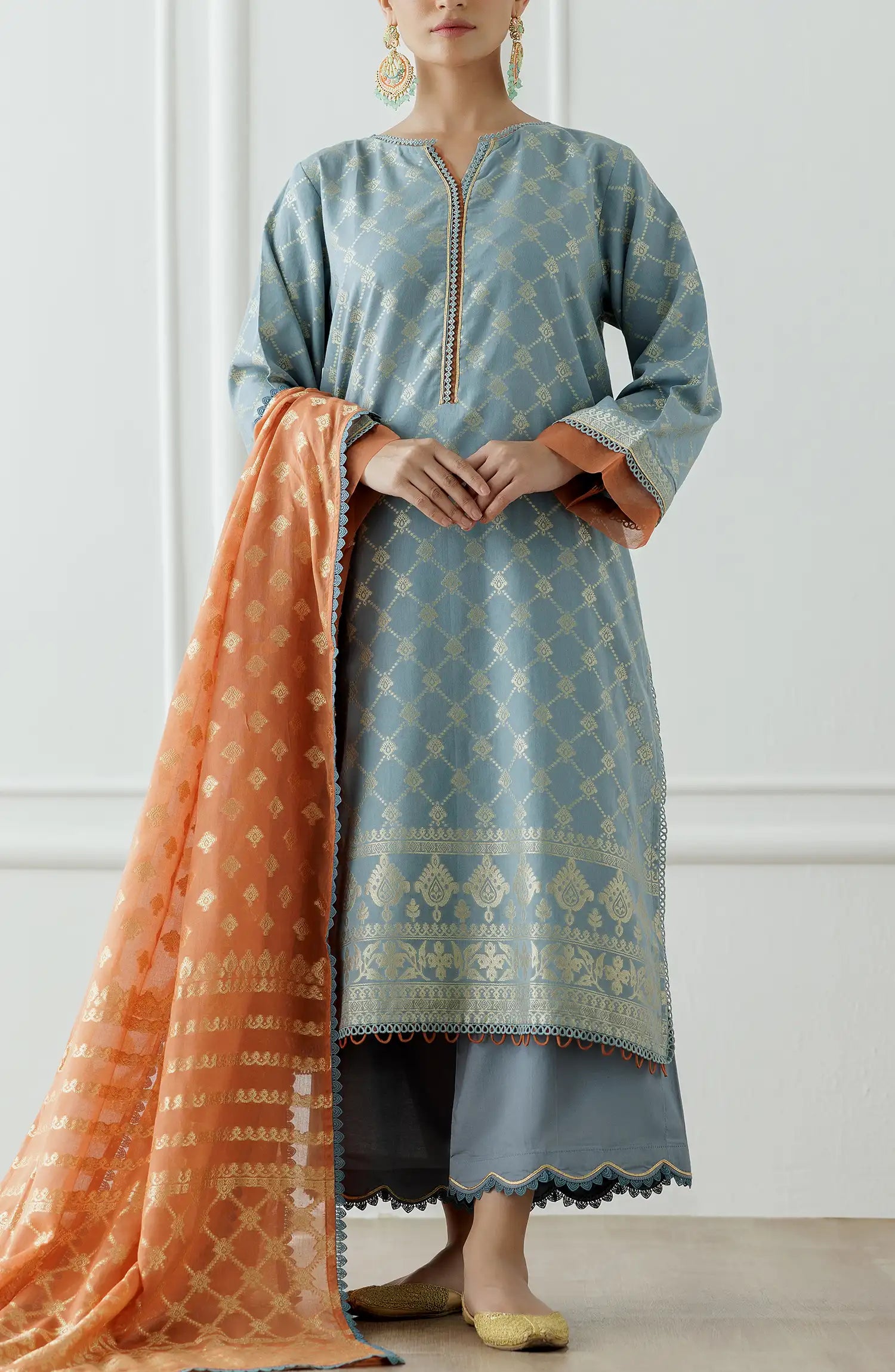 Unstitched Printed Shirt Dupatta & Pant - 3 Piece - OTL-25-259