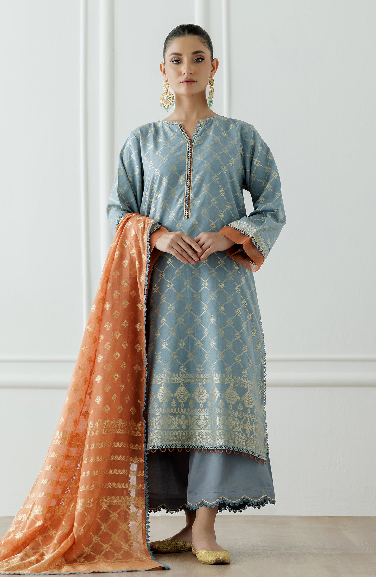 Unstitched Printed Shirt Dupatta & Pant - 3 Piece - OTL-25-259