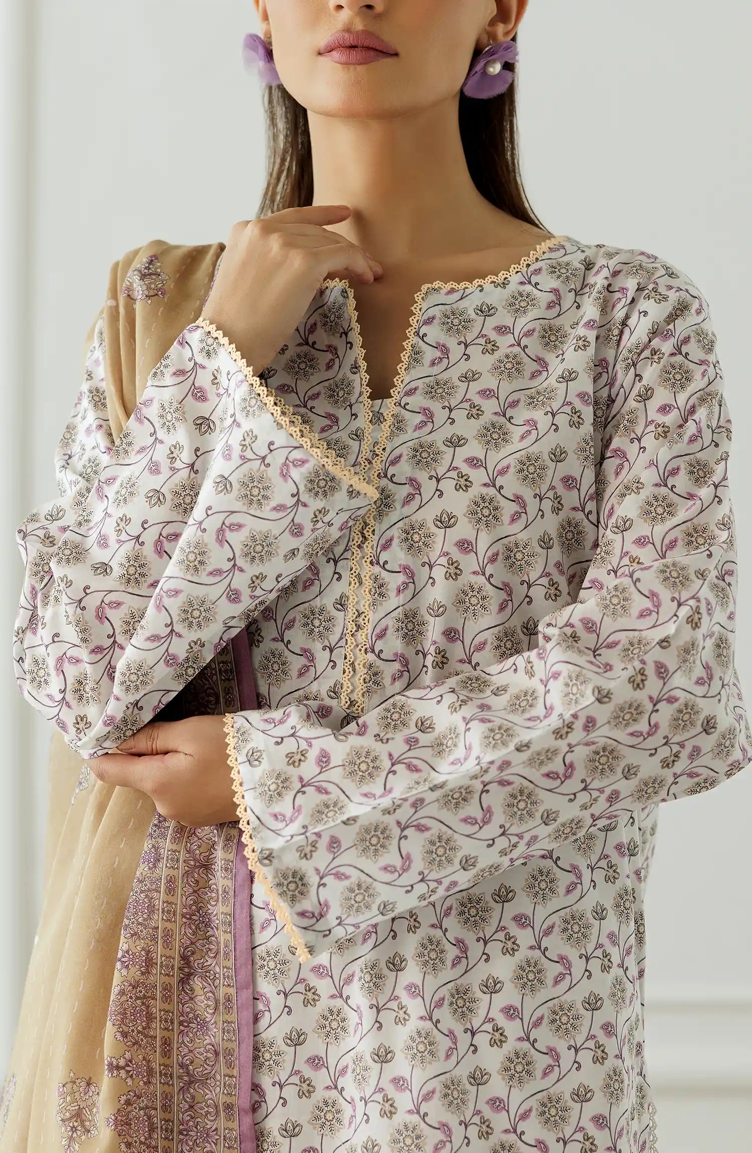 Stitched Printed Shirt Dupatta & Pant - 3 Piece - OTL-25-290