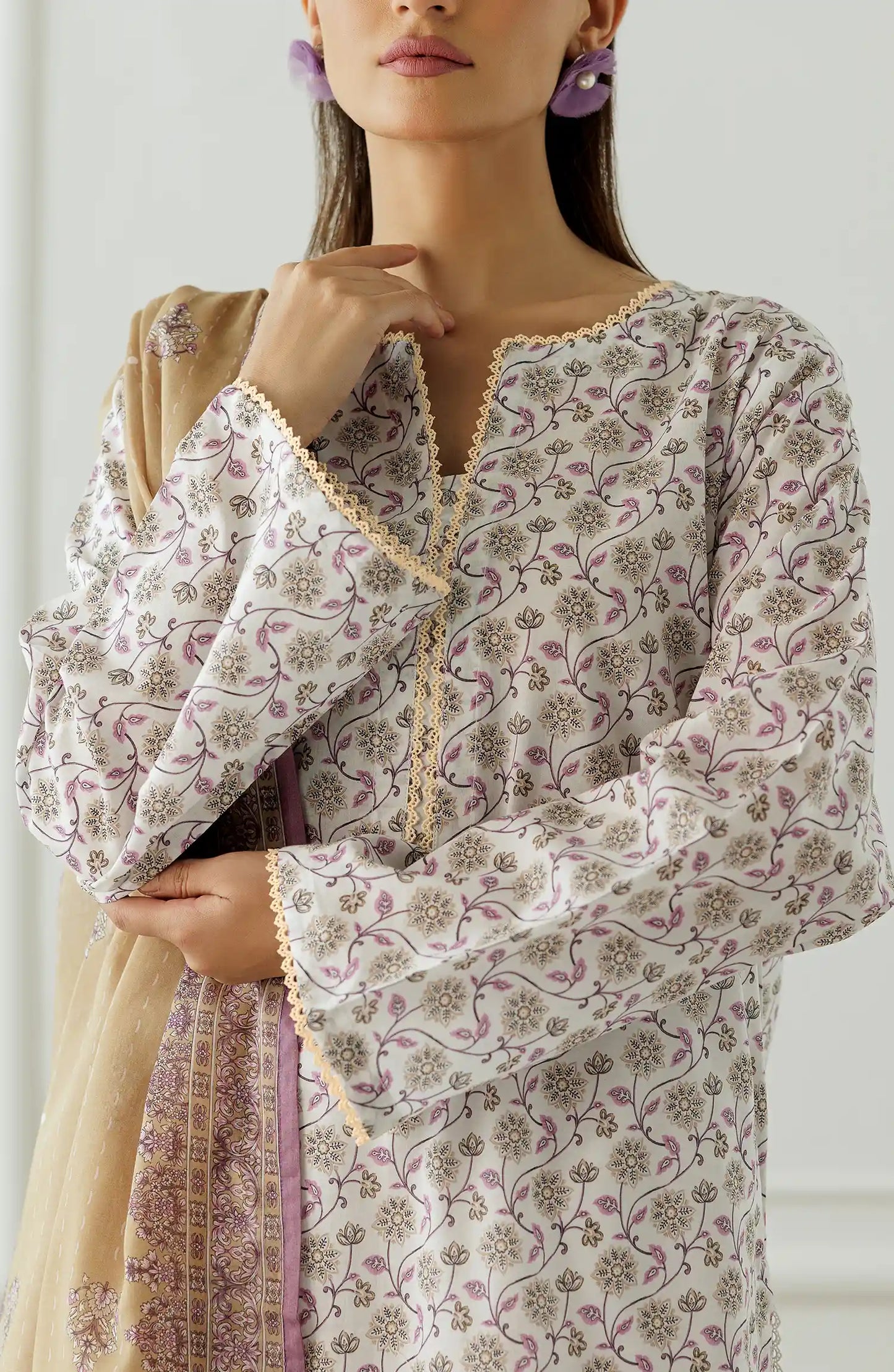Stitched Printed Shirt Dupatta & Pant - 3 Piece - OTL-25-290