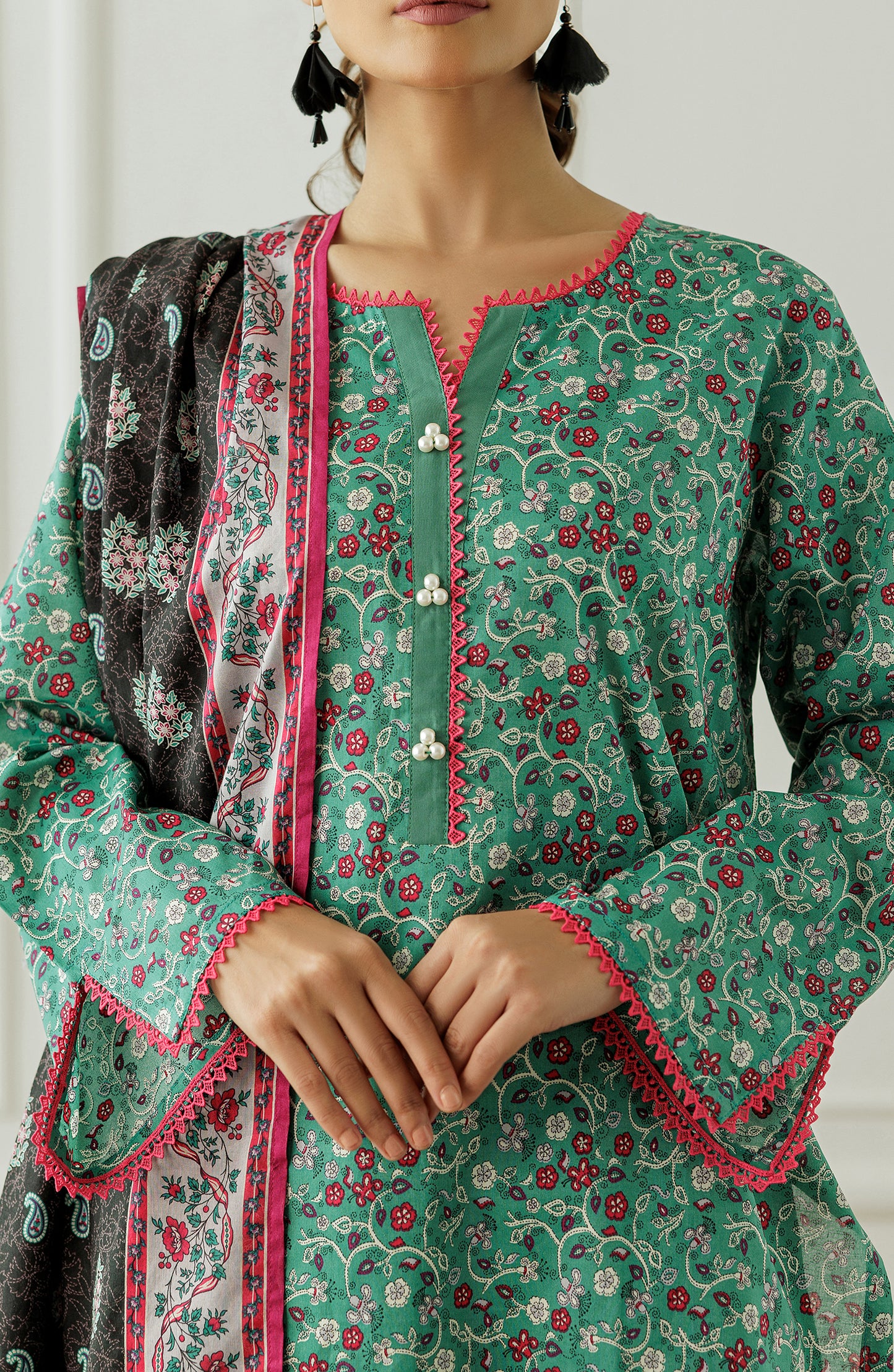 Unstitched Printed Shirt Dupatta & Pant - 3 Piece - OTL-25-291