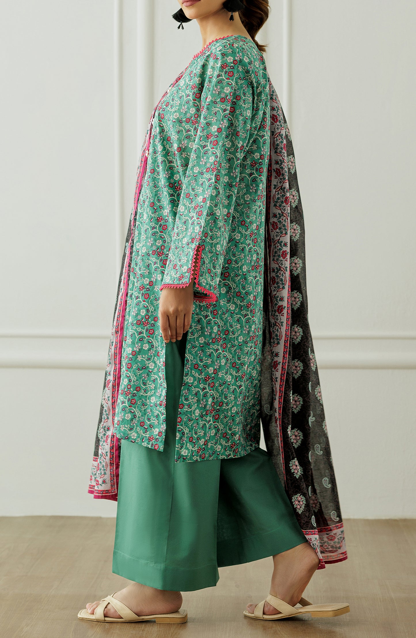 Unstitched Printed Shirt Dupatta & Pant - 3 Piece - OTL-25-291