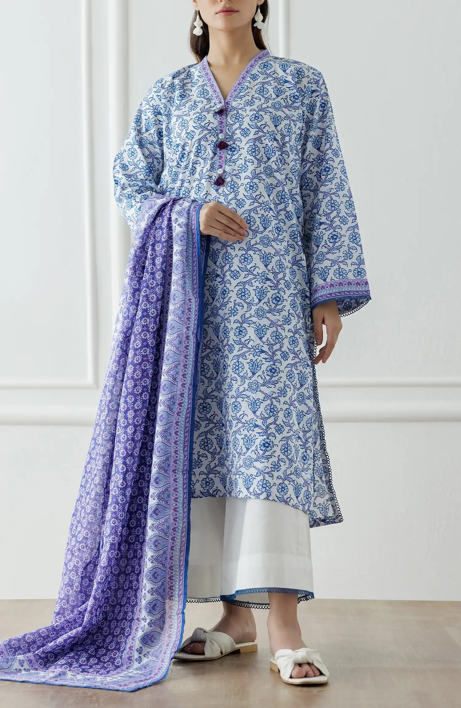 Unstitched Printed Shirt Dupatta & Pant - 3 Piece - OTL-25-302