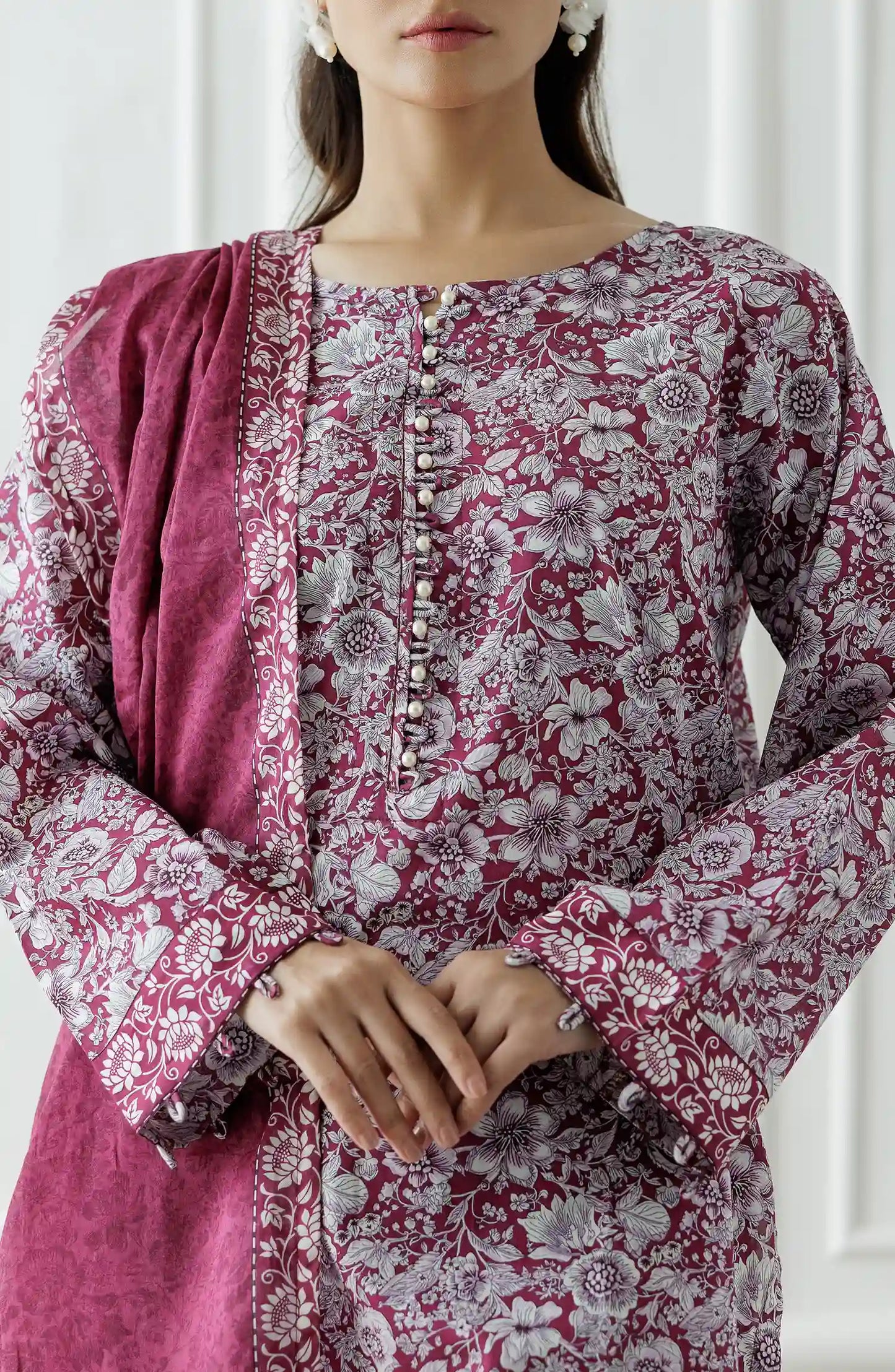 Stitched Printed Shirt Dupatta & Pant - 3 Piece - OTL-25-303