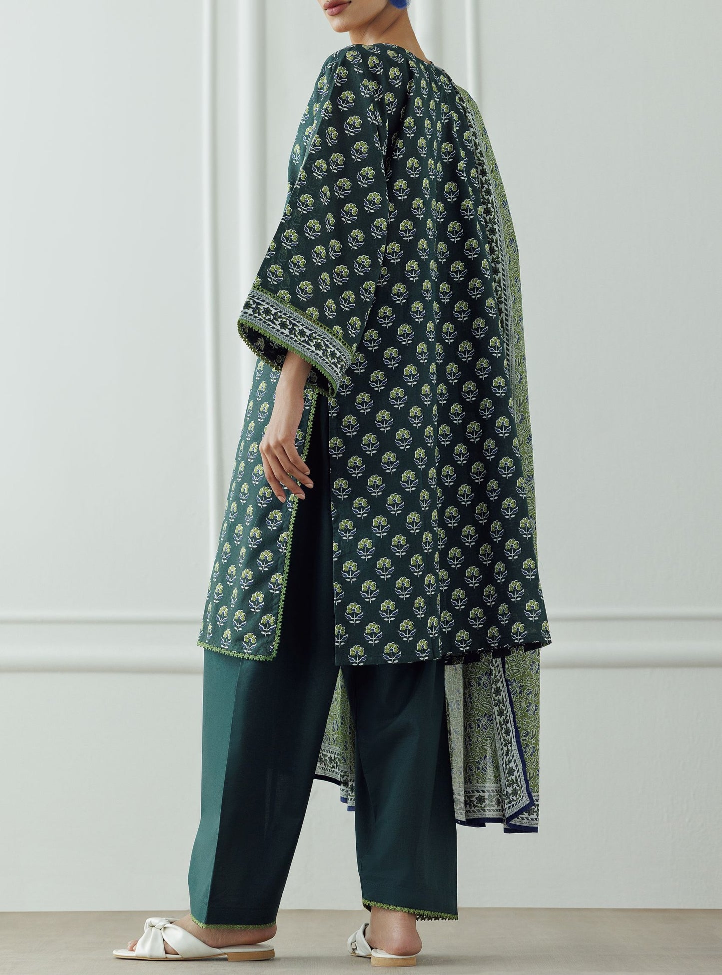 UNSTITCHED Printed Lawn Shirt Dupatta & Pant - 3 Piece - OTL-25-306
