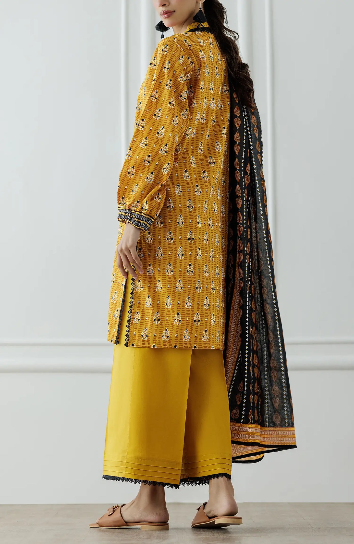 UNSTITCHED Printed Shirt Dupatta & Pant - 3 Piece - OTL-25-310
