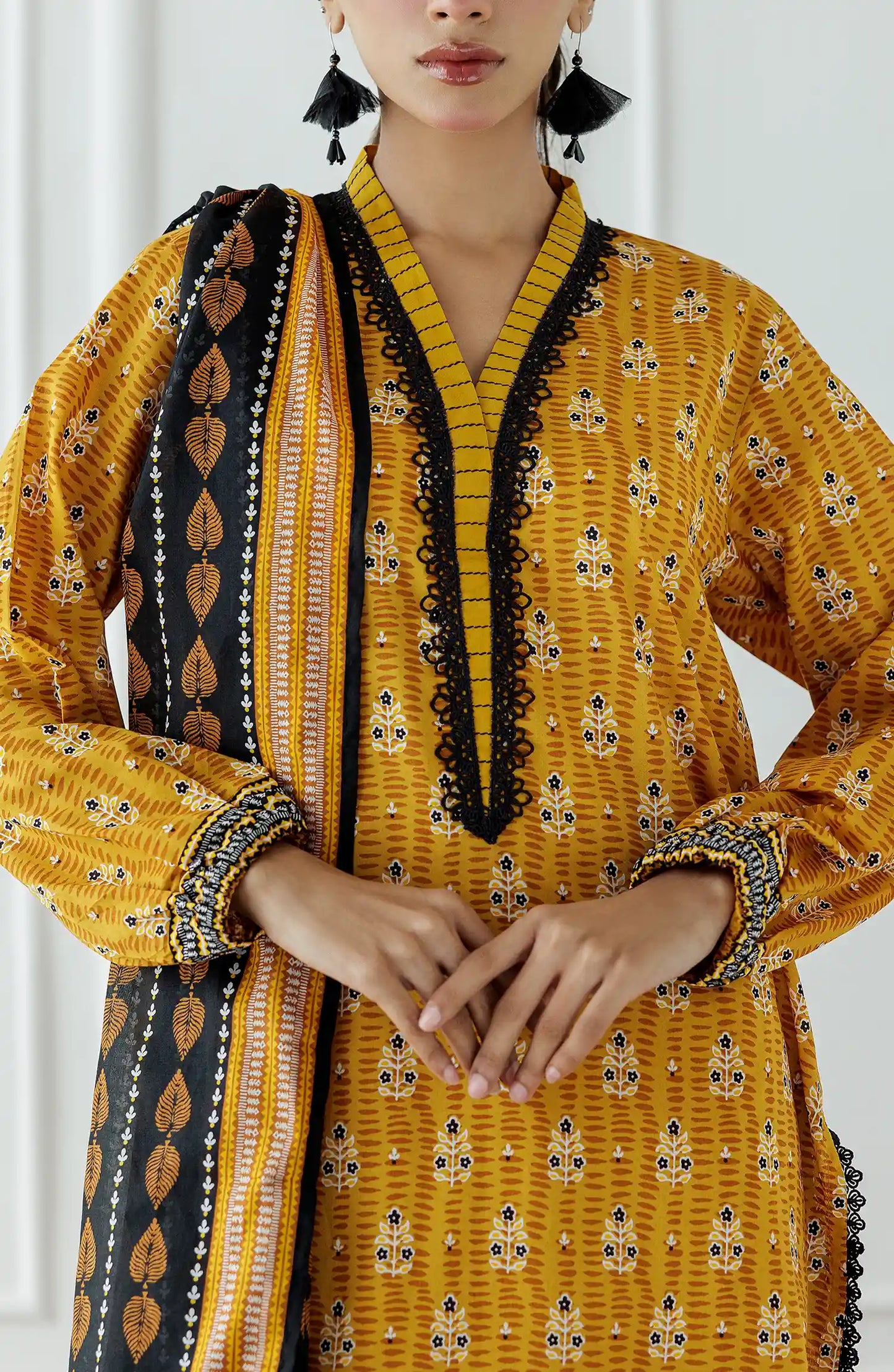 UNSTITCHED Printed Shirt Dupatta & Pant - 3 Piece - OTL-25-310