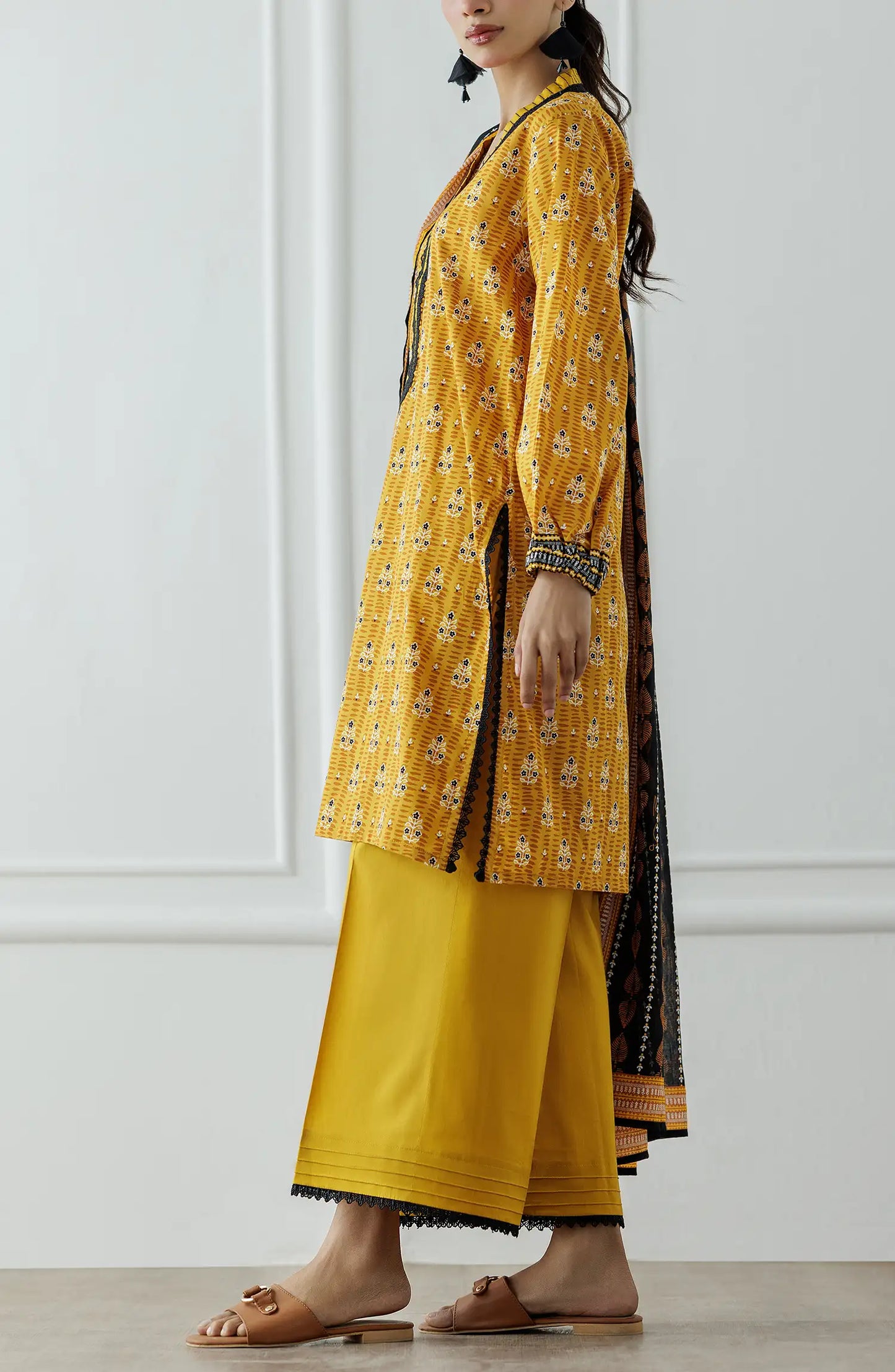 UNSTITCHED Printed Shirt Dupatta & Pant - 3 Piece - OTL-25-310