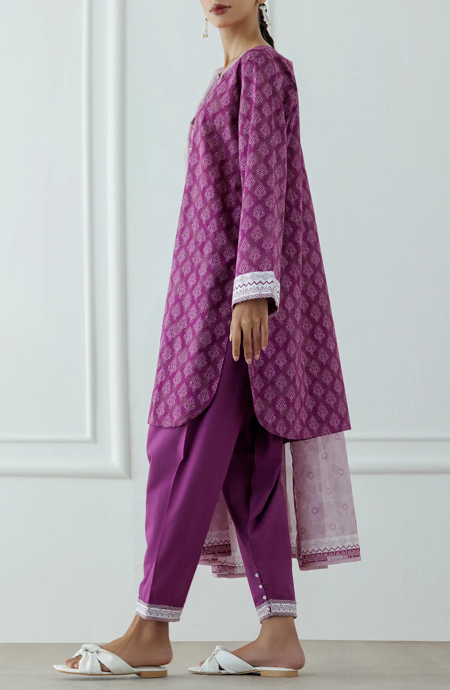 UNSTITCHED Printed Lawn Shirt Dupatta & Pant - 3 Piece - OTL-25-314