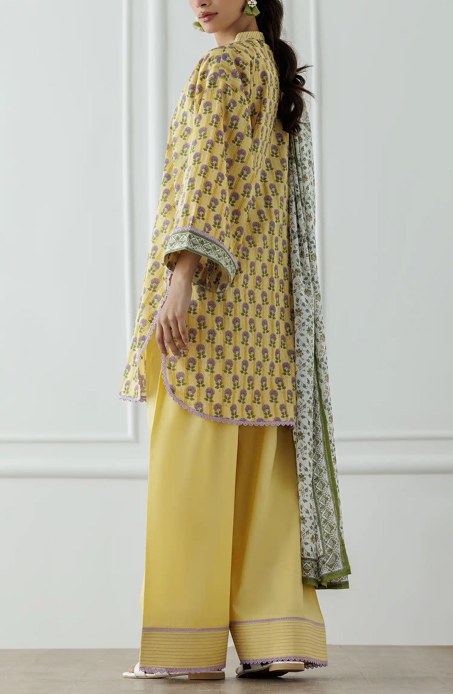 UNSTITCHED Printed Shirt Dupatta & Pant - 3 Piece - OTL-25-315