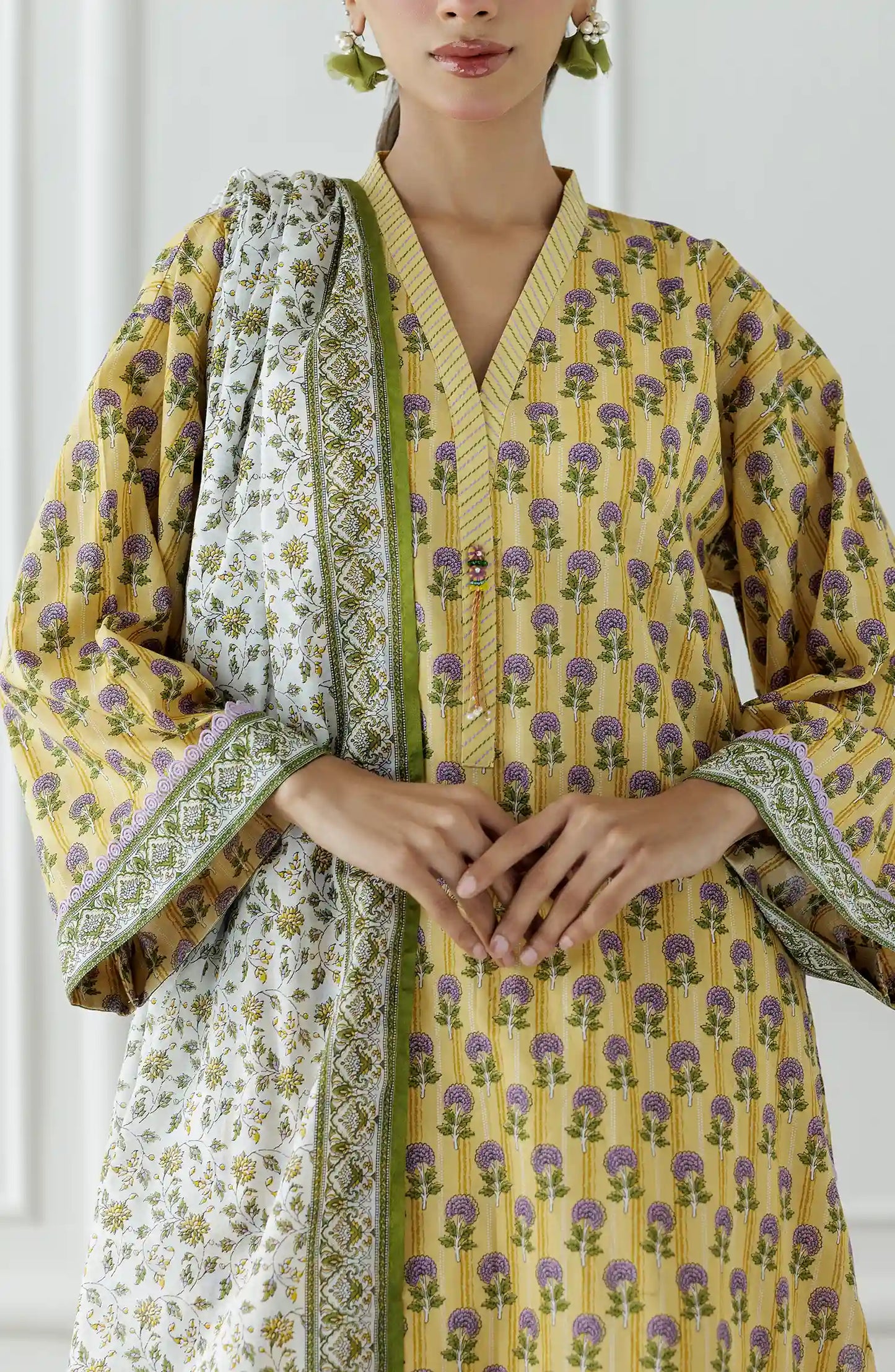 UNSTITCHED Printed Shirt Dupatta & Pant - 3 Piece - OTL-25-315