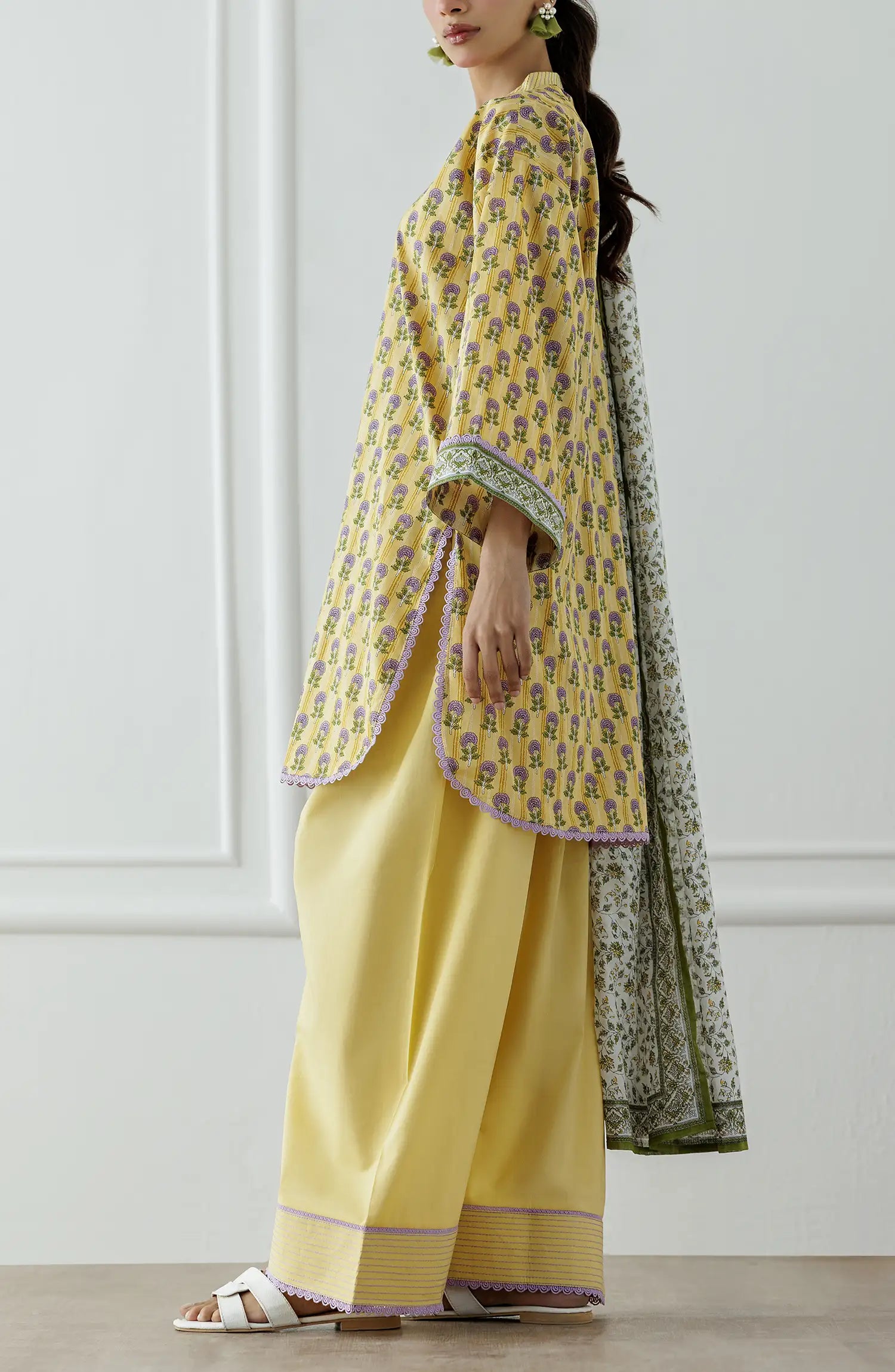 UNSTITCHED Printed Shirt Dupatta & Pant - 3 Piece - OTL-25-315