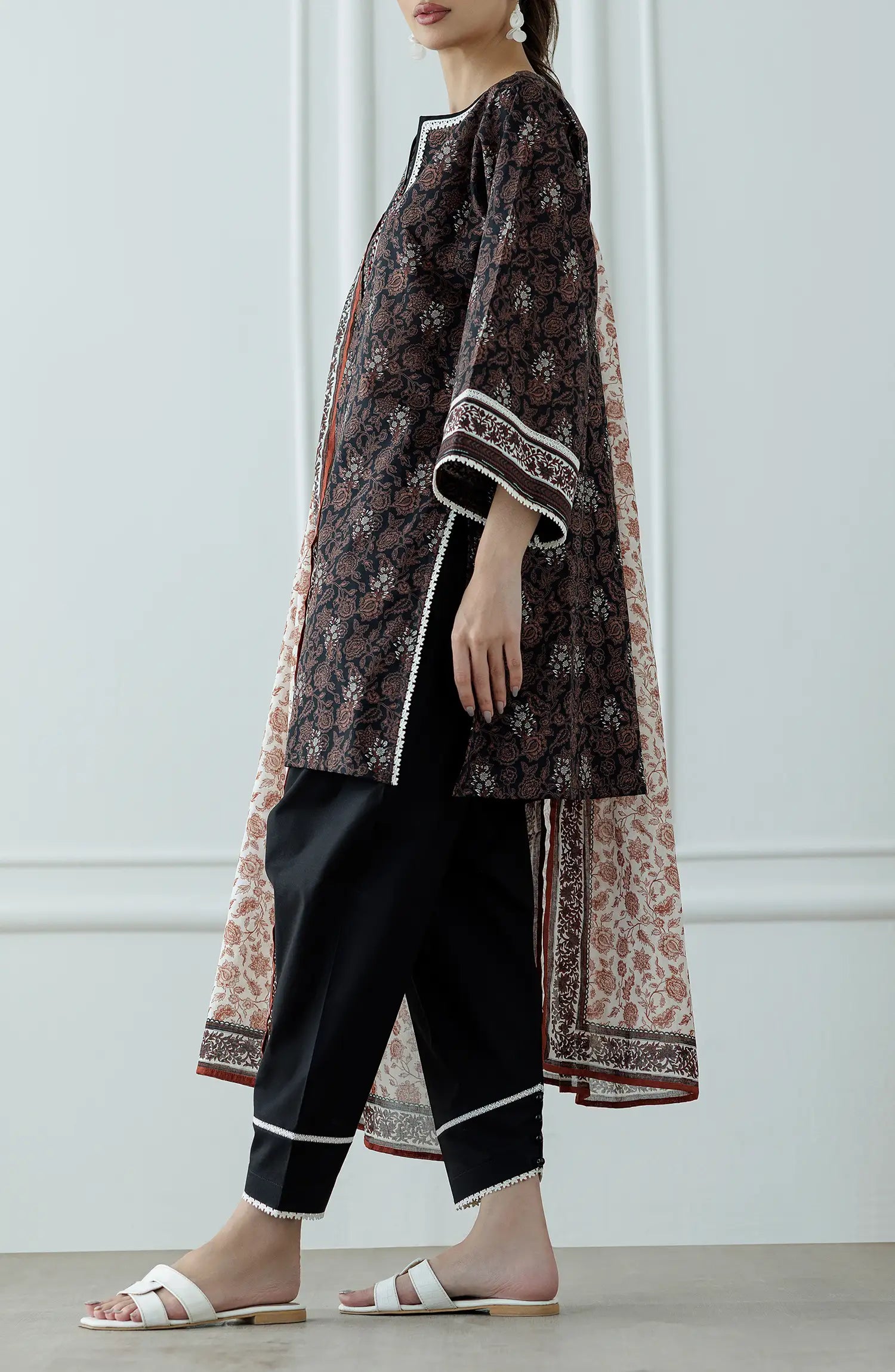 UNSTITCHED Printed Lawn Shirt Dupatta & Pant - 3 Piece Suits - OTL-25-317