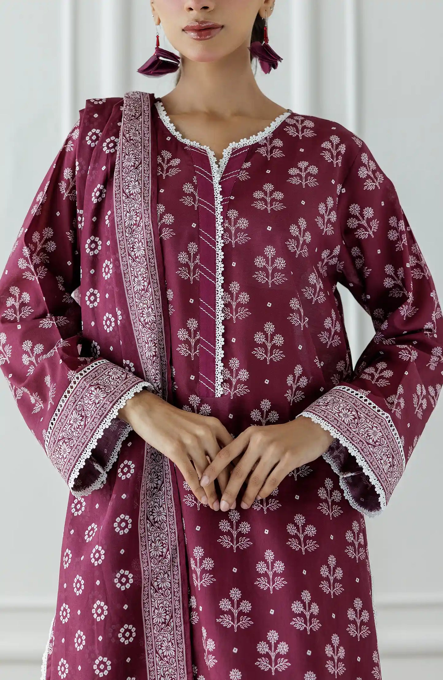 UNSTITCHED Printed Shirt Dupatta & Pant - 3 Piece - OTL-25-327