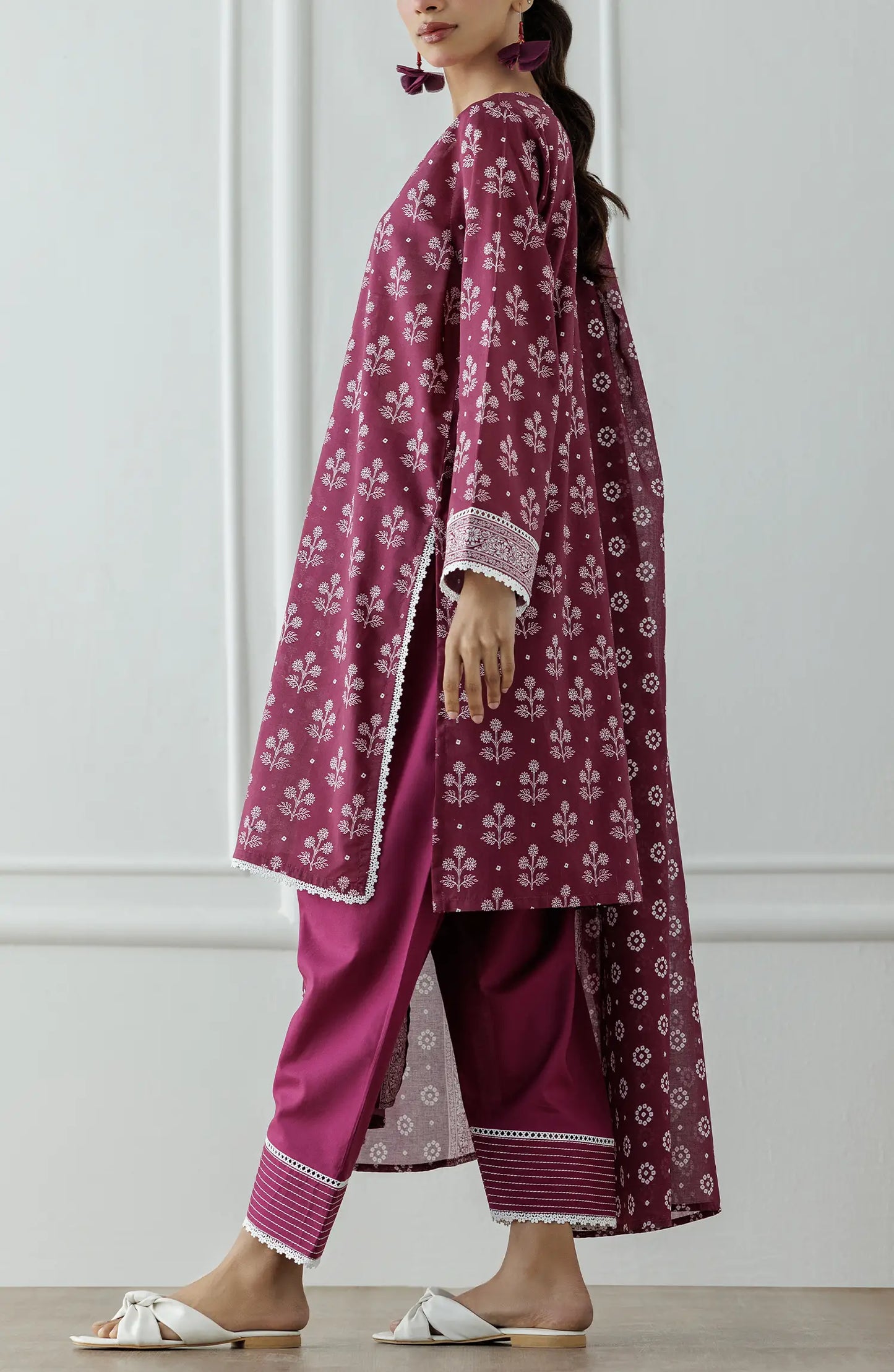 UNSTITCHED Printed Shirt Dupatta & Pant - 3 Piece - OTL-25-327