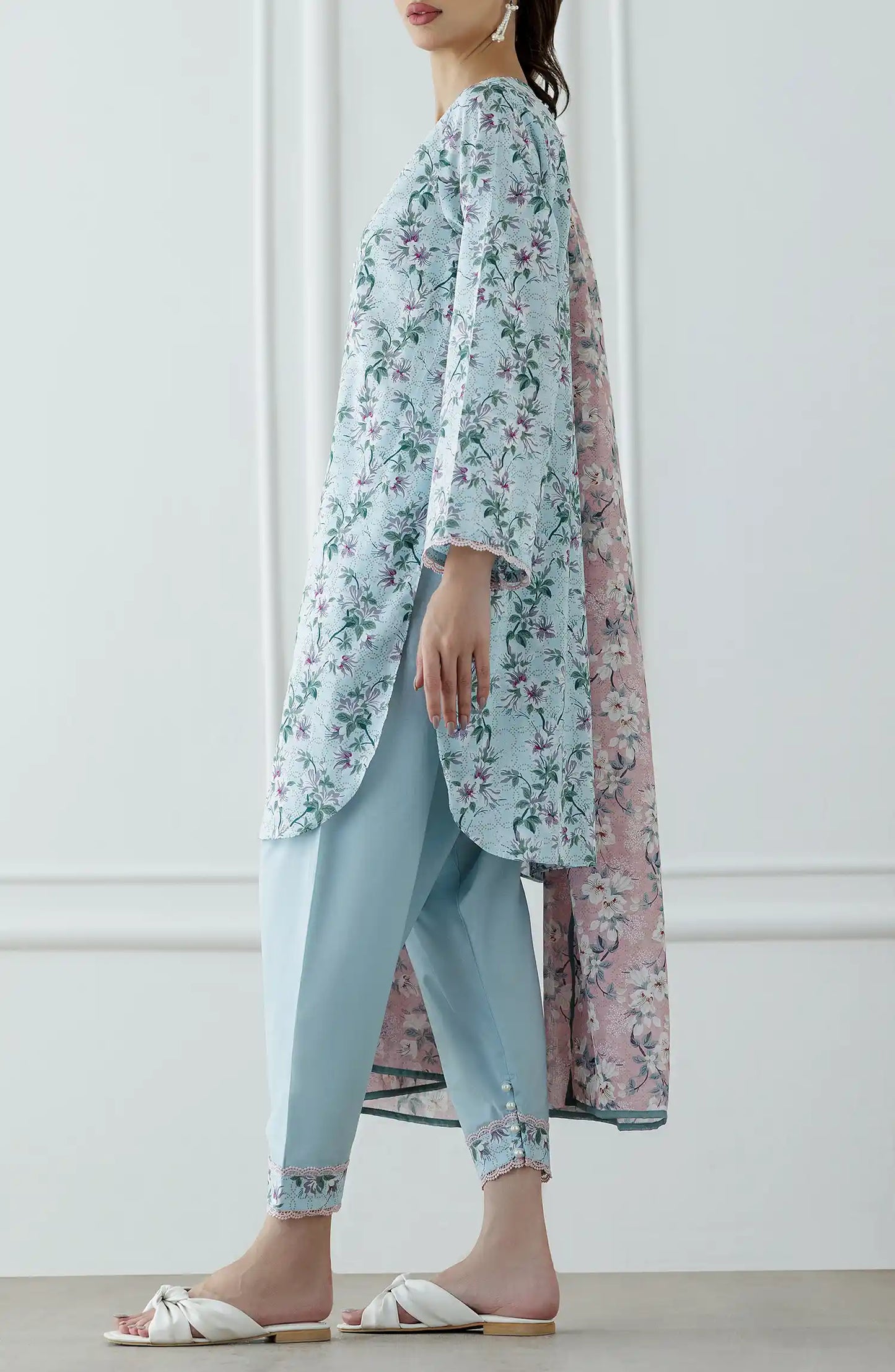 UNSTITCHED Printed Lawn Shirt Dupatta & Pant - 3 Piece Suits - OTL-25-328