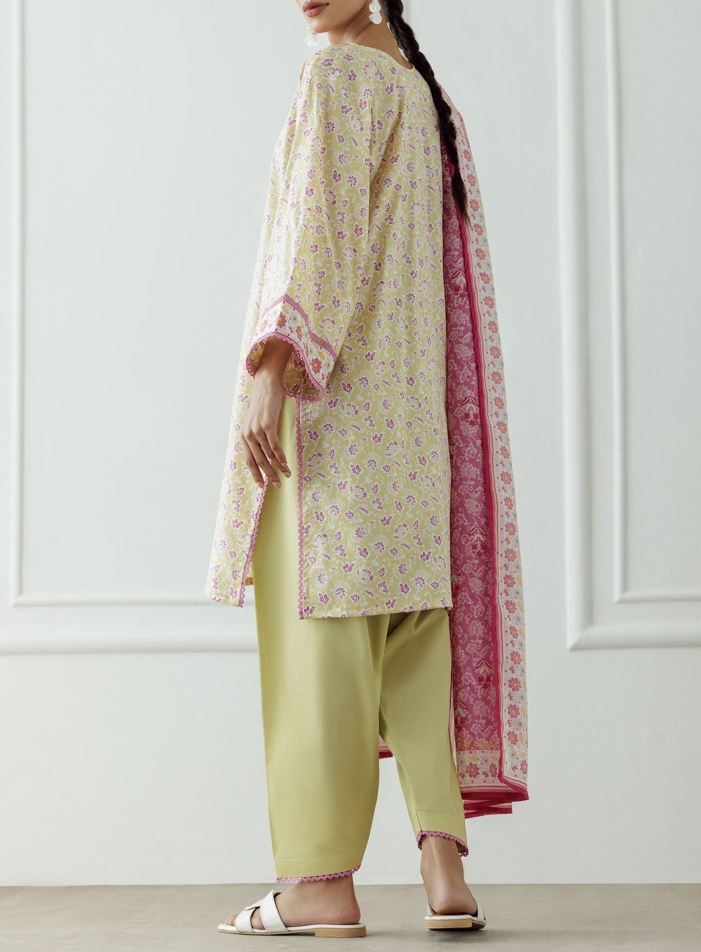 UNSTITCHED Printed Lawn Shirt Dupatta & Pant - 3 Piece - OTL-25-330