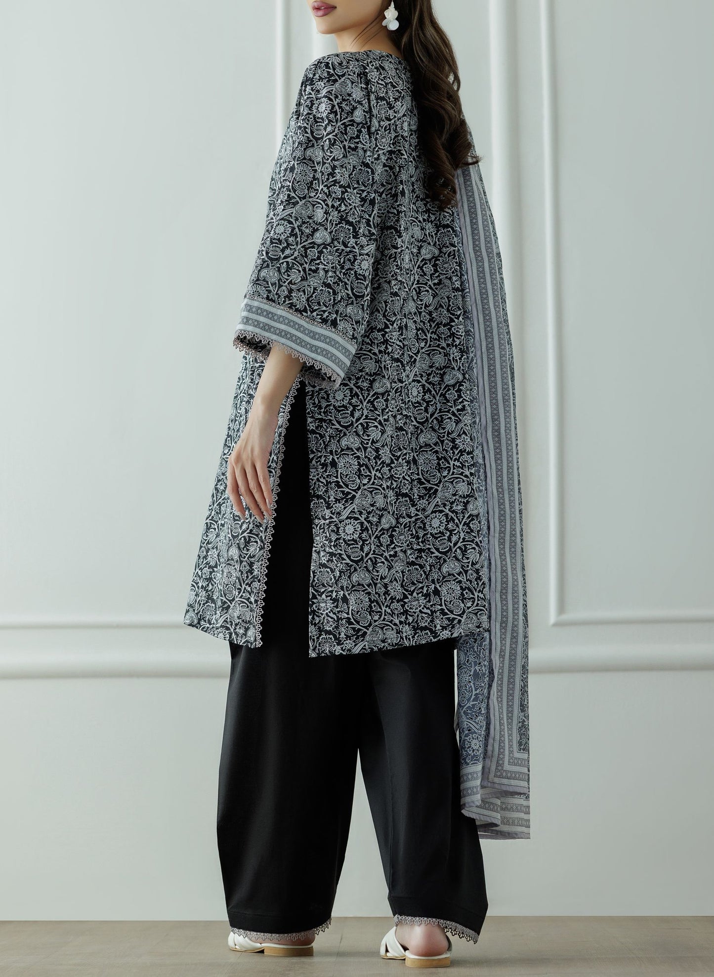 UNSTITCHED Printed Shirt Lawn Dupatta & Pant - 3 Piece - OTL-25-331