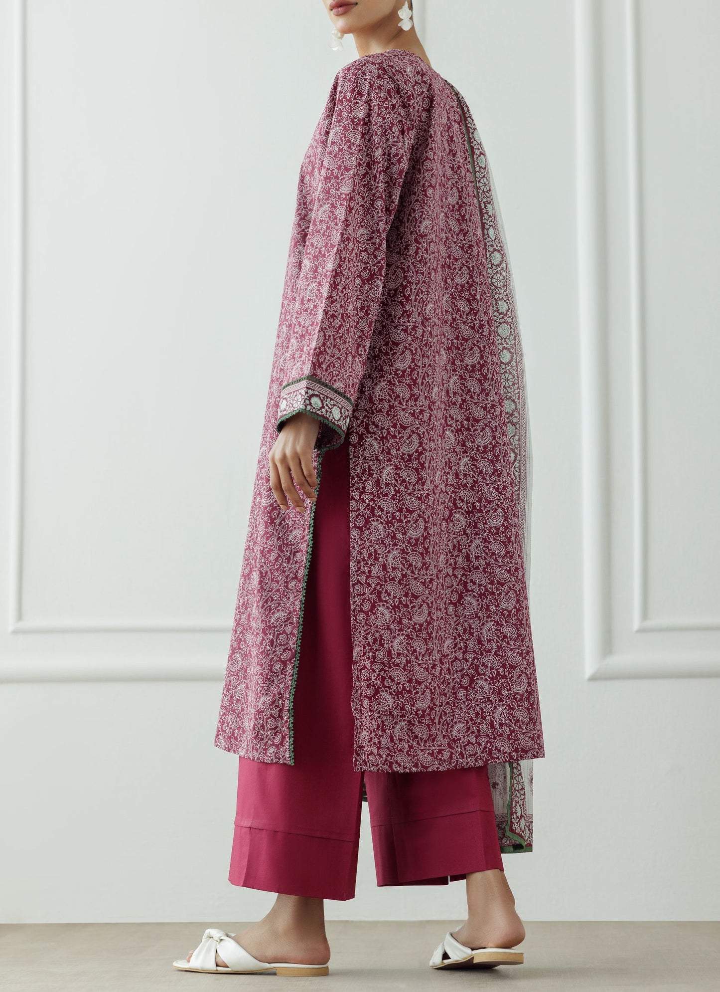 UNSTITCHED Printed Lawn Shirt Dupatta & Pant - 3 Piece - OTL-25-333