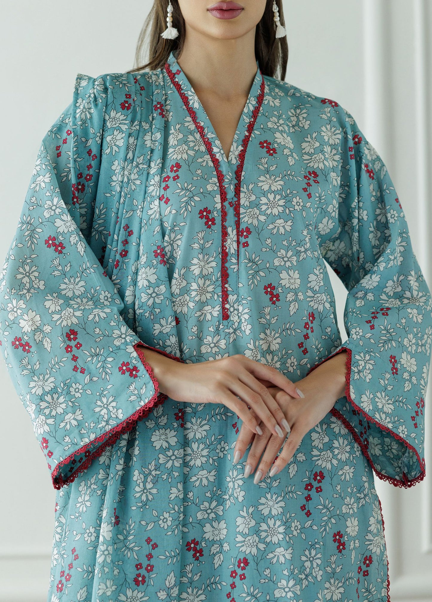UNSTITCHED Printed Lawn Shirt Dupatta & Pant - 3 Piece - OTL-25-343