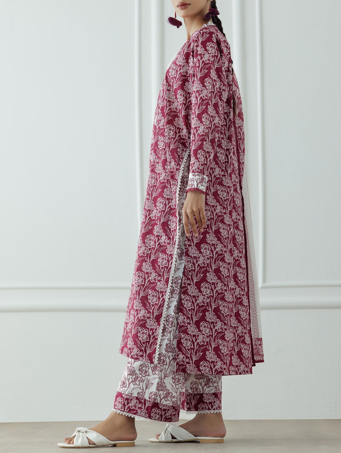 UNSTITCHED Printed Lawn Shirt Dupatta & Pant - 3 Piece - OTL-25-357