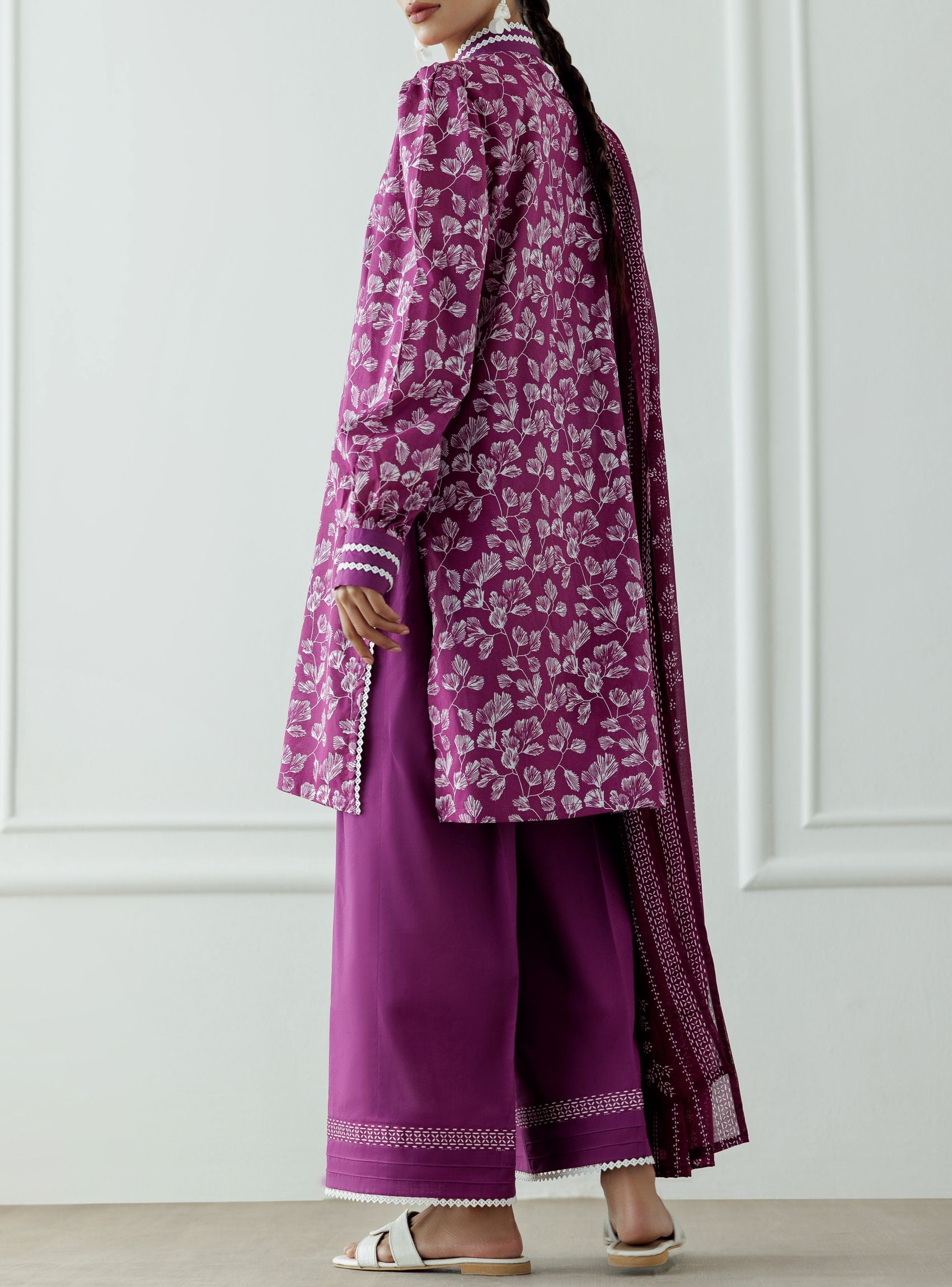 UNSTITCHED Printed Lawn Shirt Dupatta & Pant - 3 Piece - OTL-25-378