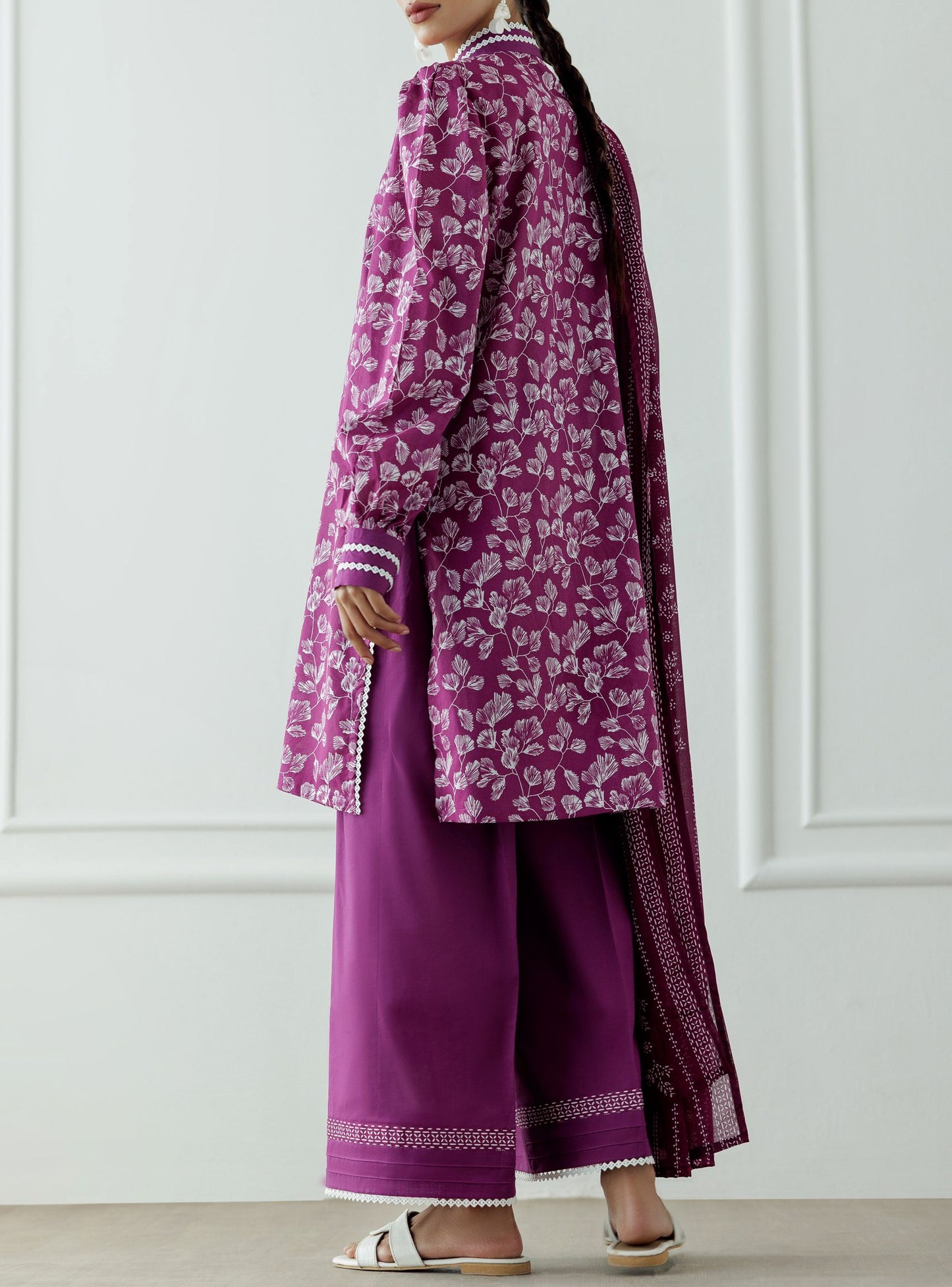 UNSTITCHED Printed Lawn Shirt Dupatta & Pant - 3 Piece - OTL-25-378