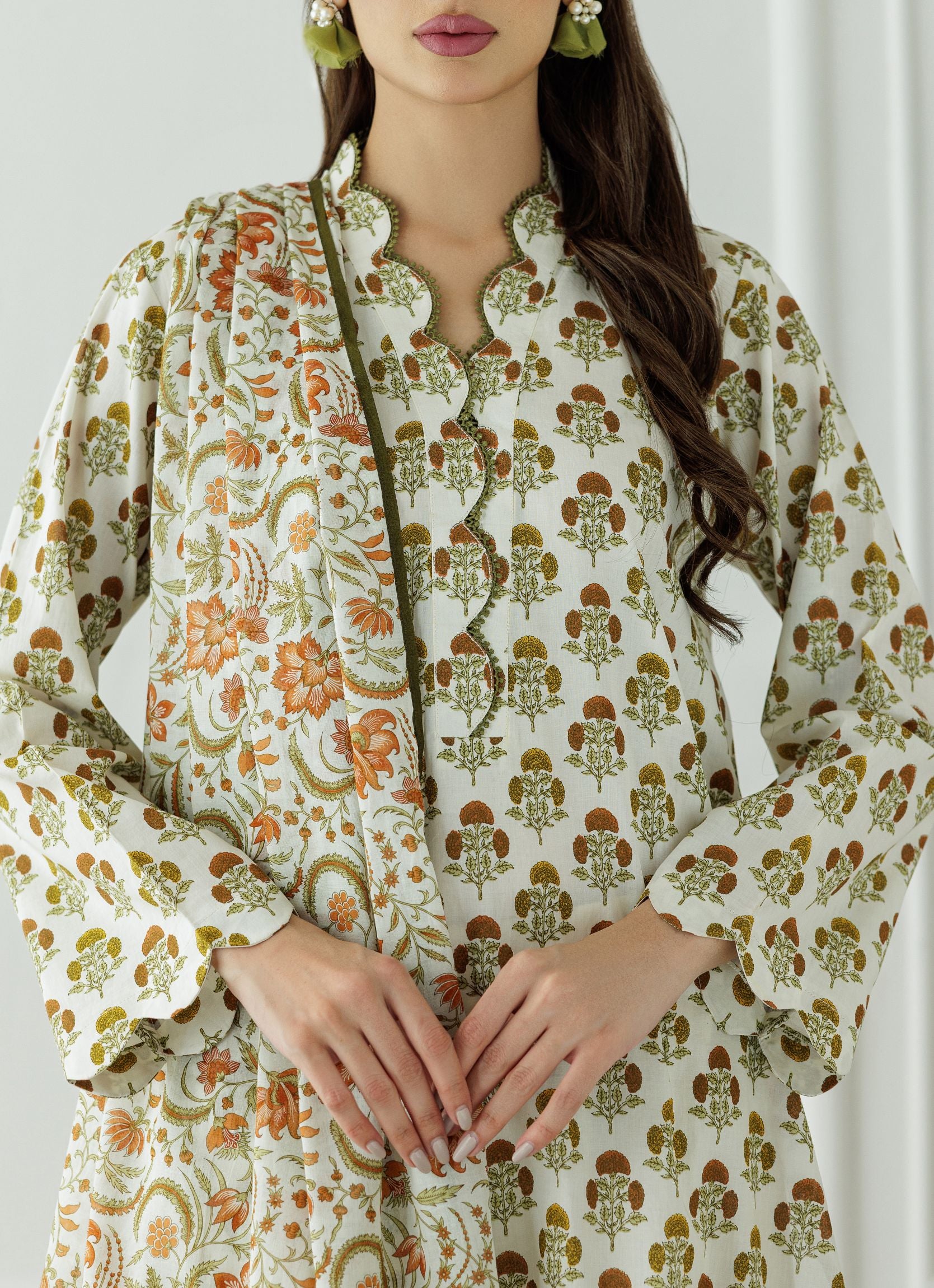 Stitched Printed Shirt Dupatta & Pant - 3 Piece - OTL-25-405-S2