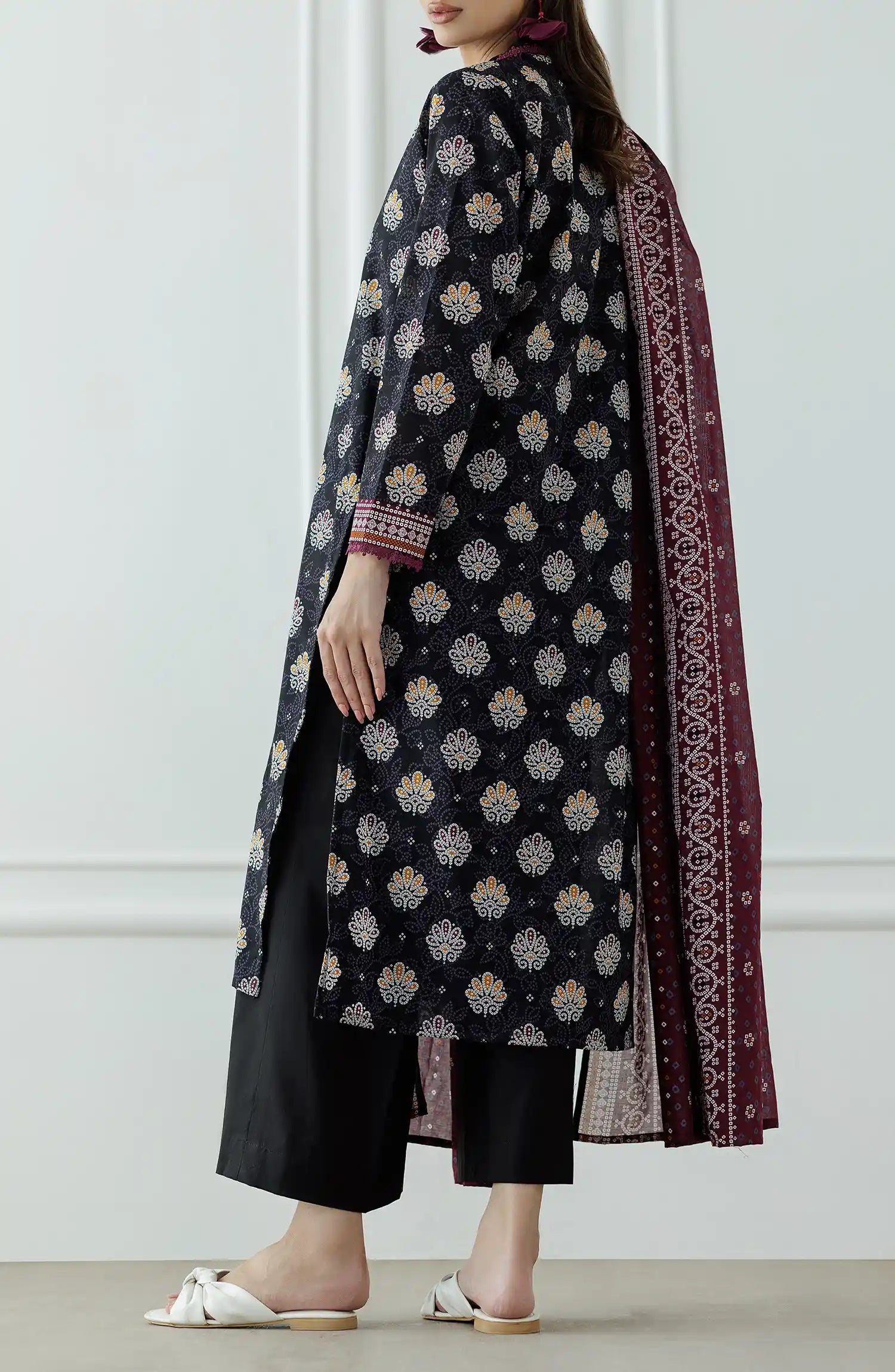 UNSTITCHED Printed Lawn Shirt Dupatta & Pant - 3 Piece Suits - OTL-25-407