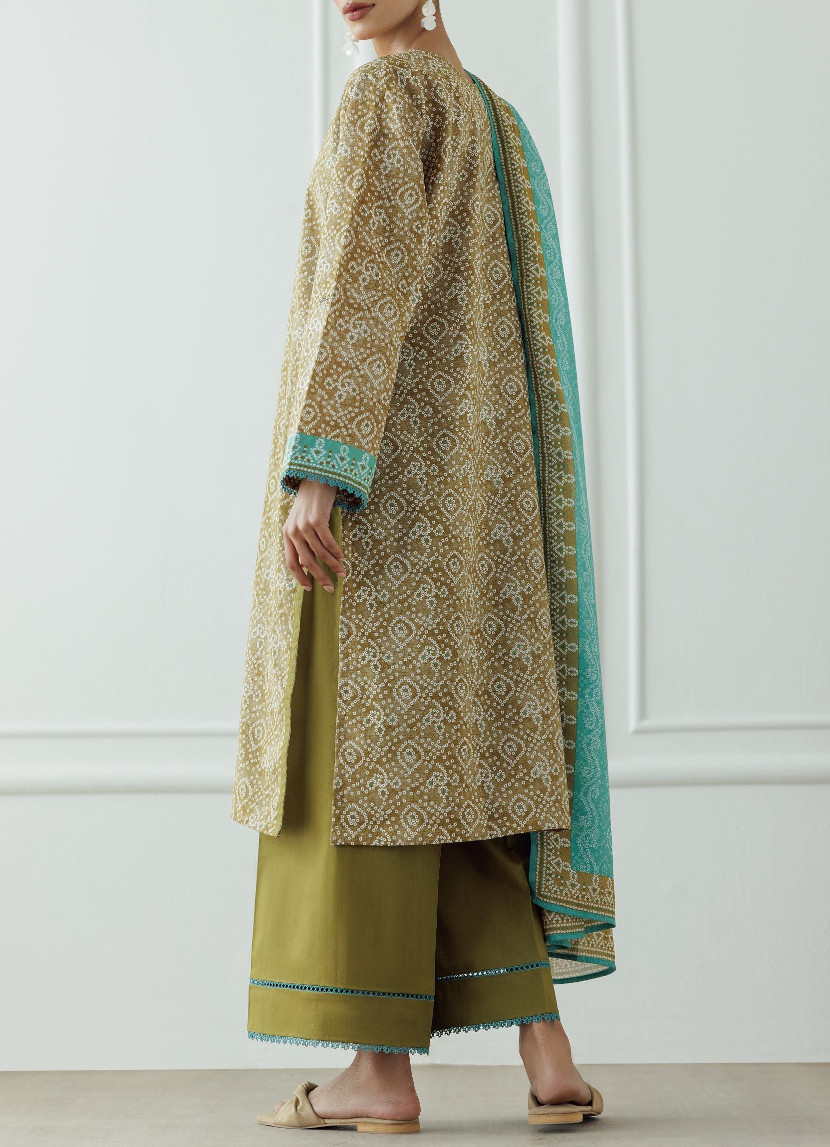UNSTITCHED Printed Lawn Shirt Dupatta & Pant - 3 Piece - OTL-25-408