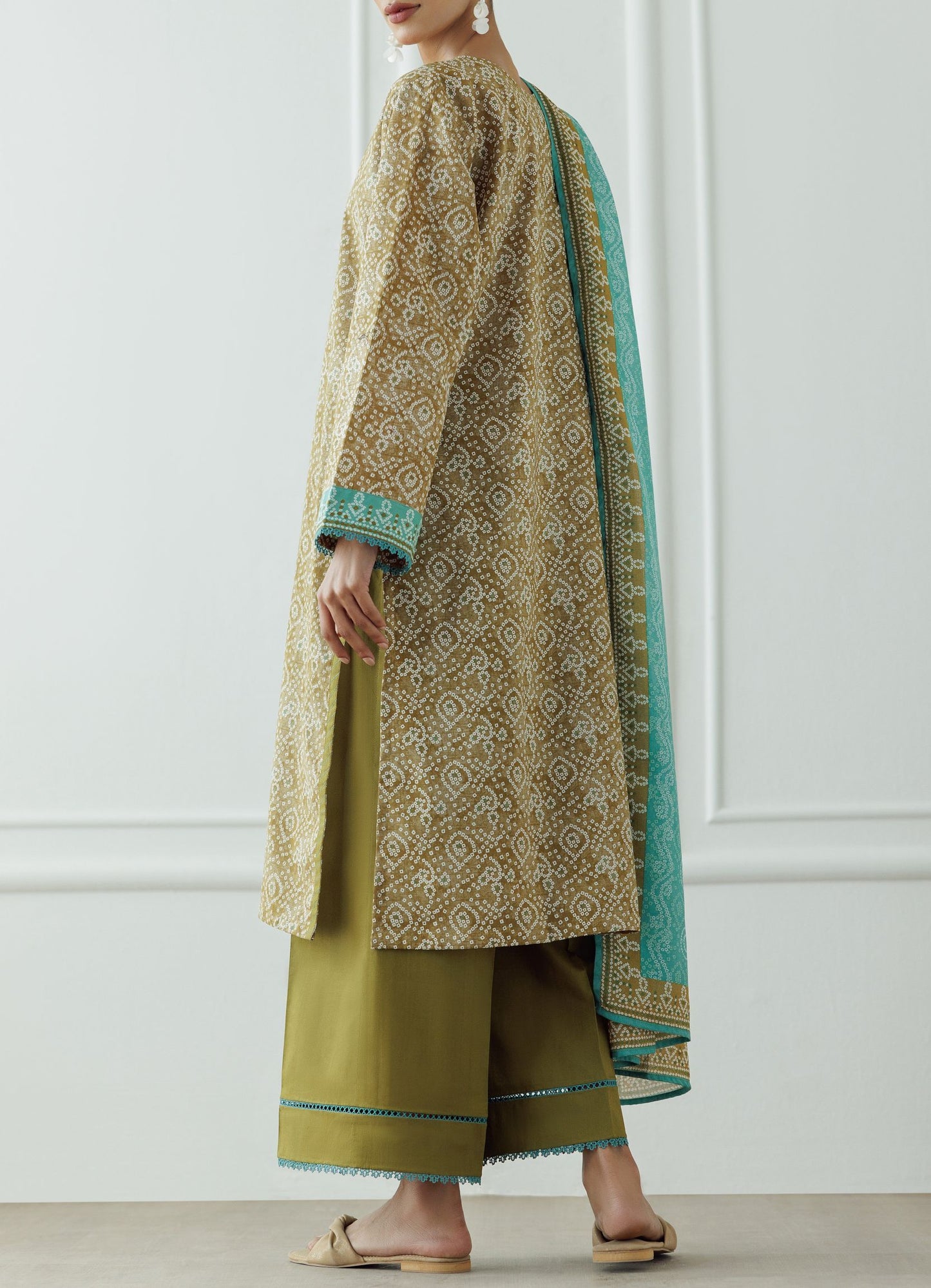 UNSTITCHED Printed Lawn Shirt Dupatta & Pant - 3 Piece - OTL-25-408