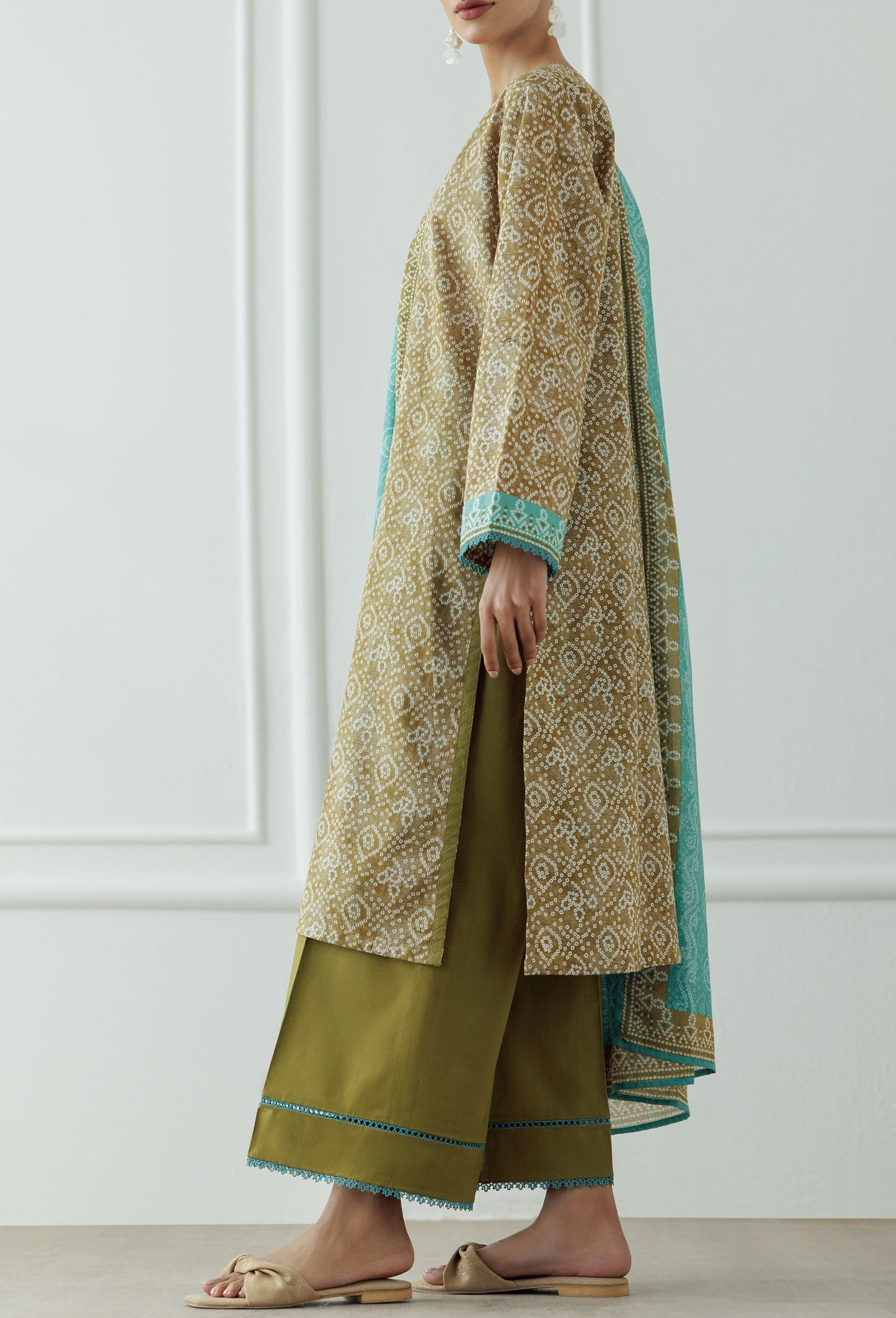 UNSTITCHED Printed Lawn Shirt Dupatta & Pant - 3 Piece - OTL-25-408
