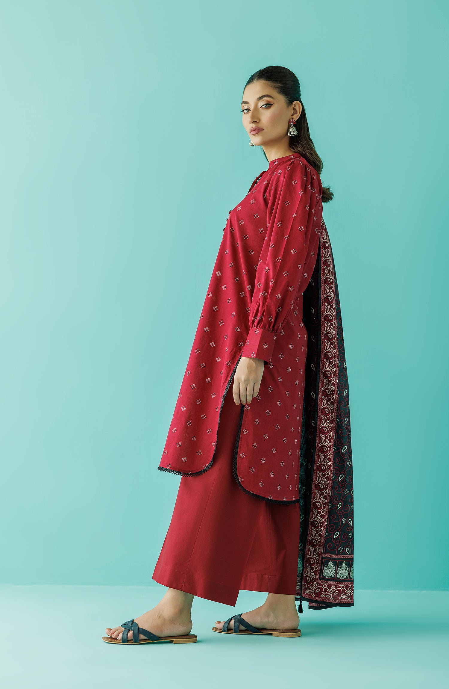 Unstitched | 3 Piece | Printed | Lawn Shirt | OTL-20805/U RED
