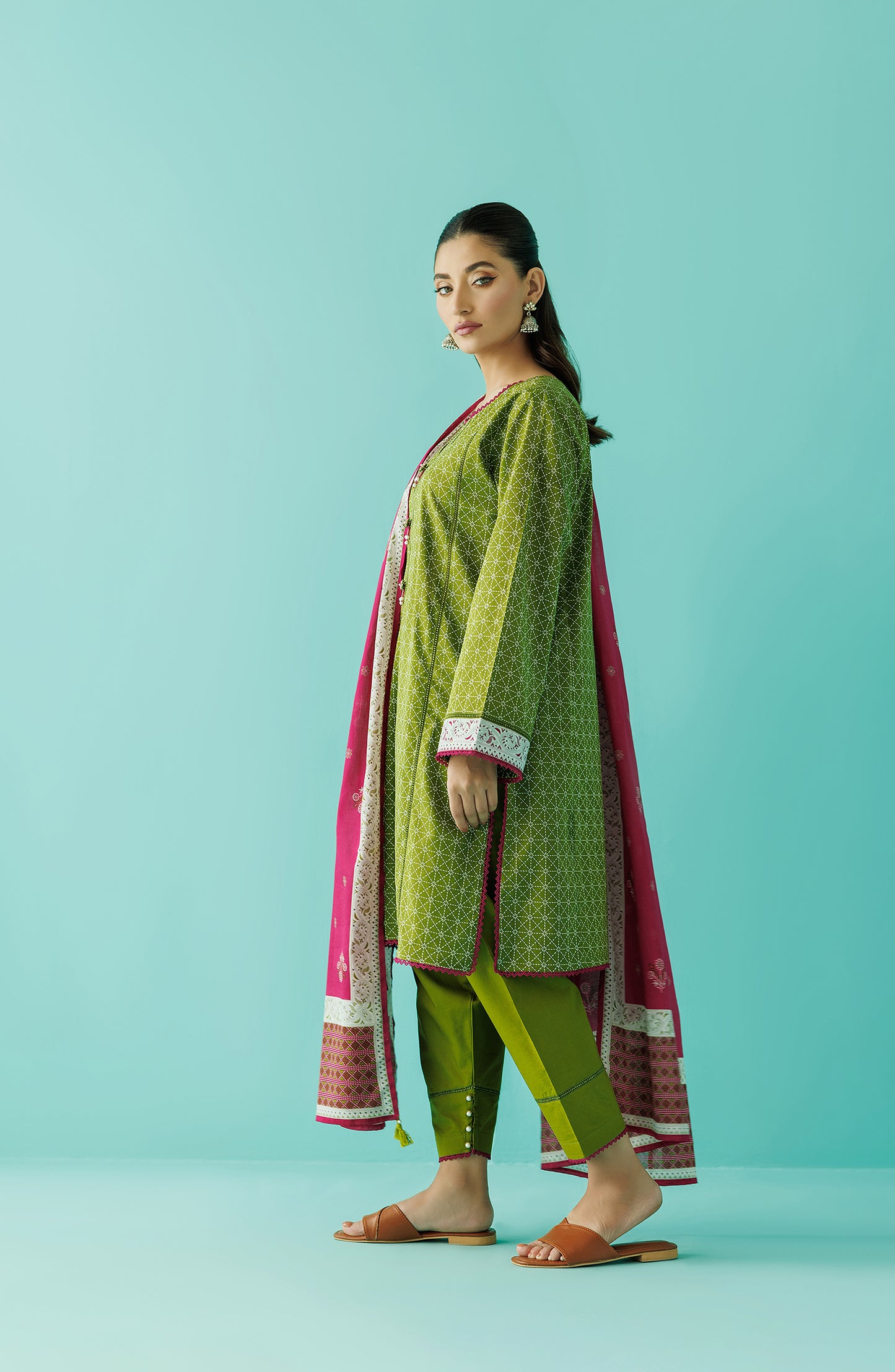 OTL-24-086/S GREEN LAWN Women READY TO WEAR SHIRT DUPATTA PANTS