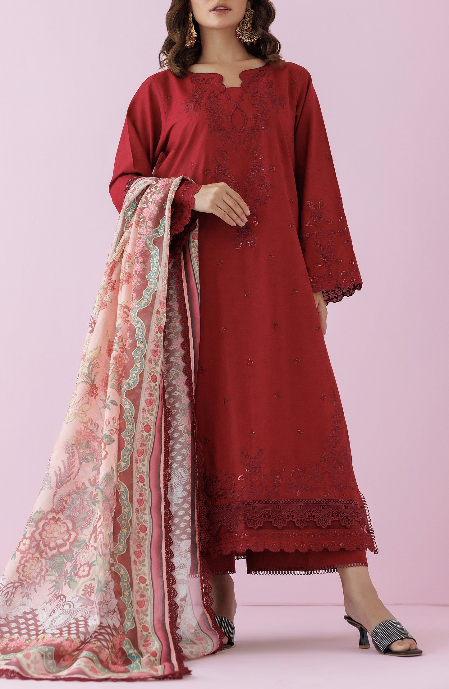 Stitched | 3 Piece | Premium Embroidered LAWN Jacquard | OTL-24-007