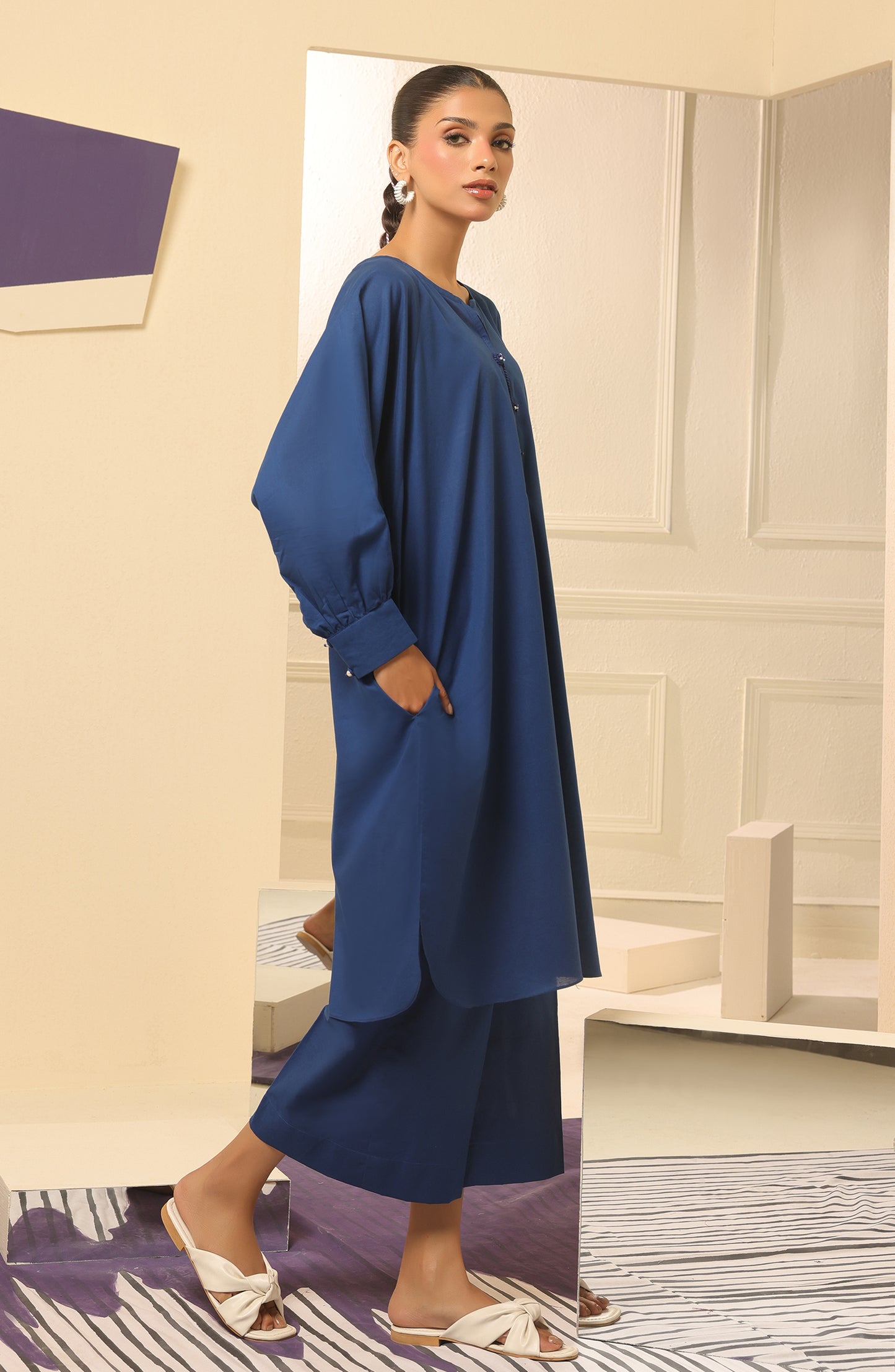 WRCC23W-2056 CAMBRIC Women READY TO WEAR SHIRT PANTS