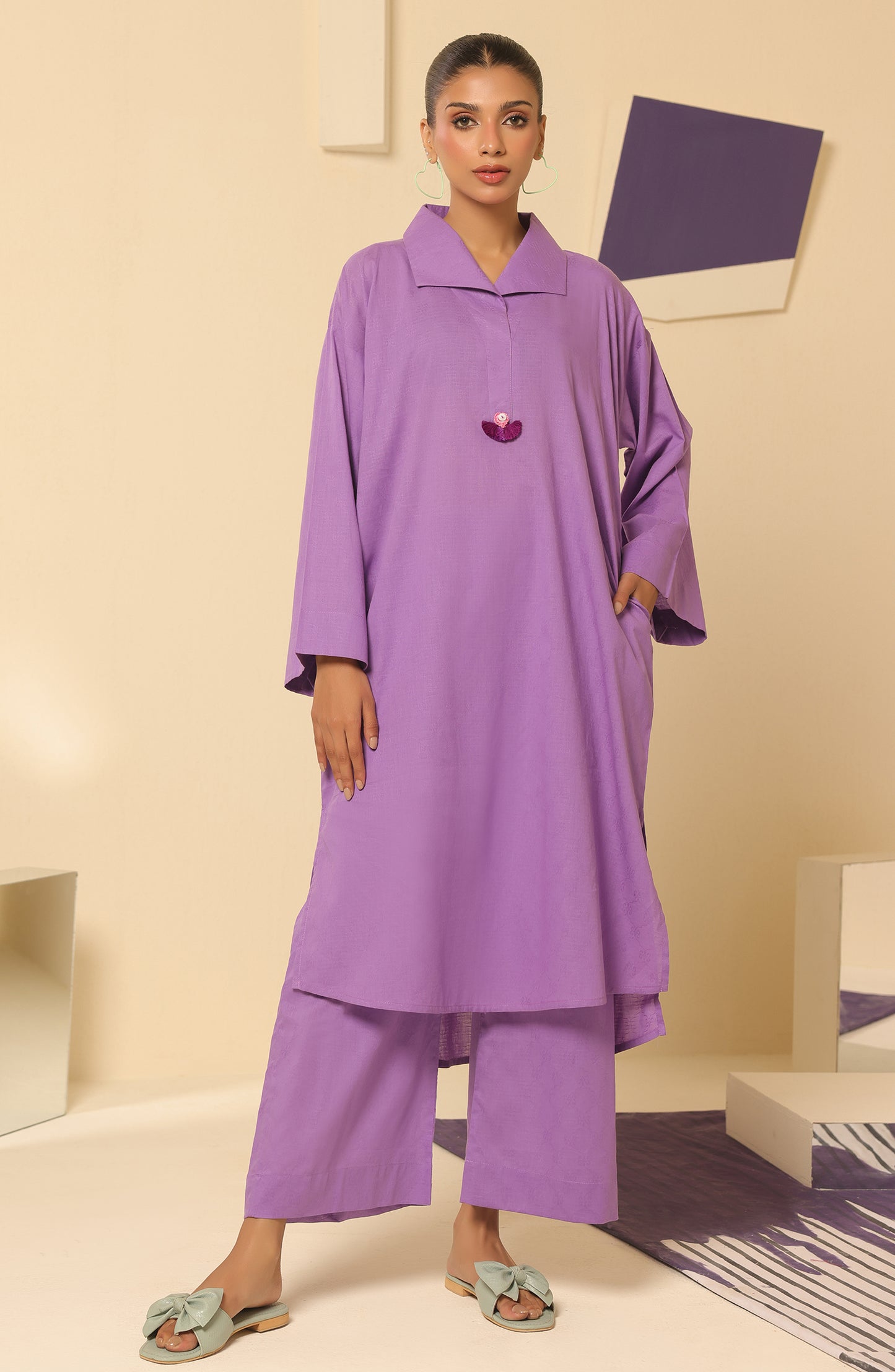 WRCJ23W-2004 JACQUARD Women READY TO WEAR SHIRT PANTS