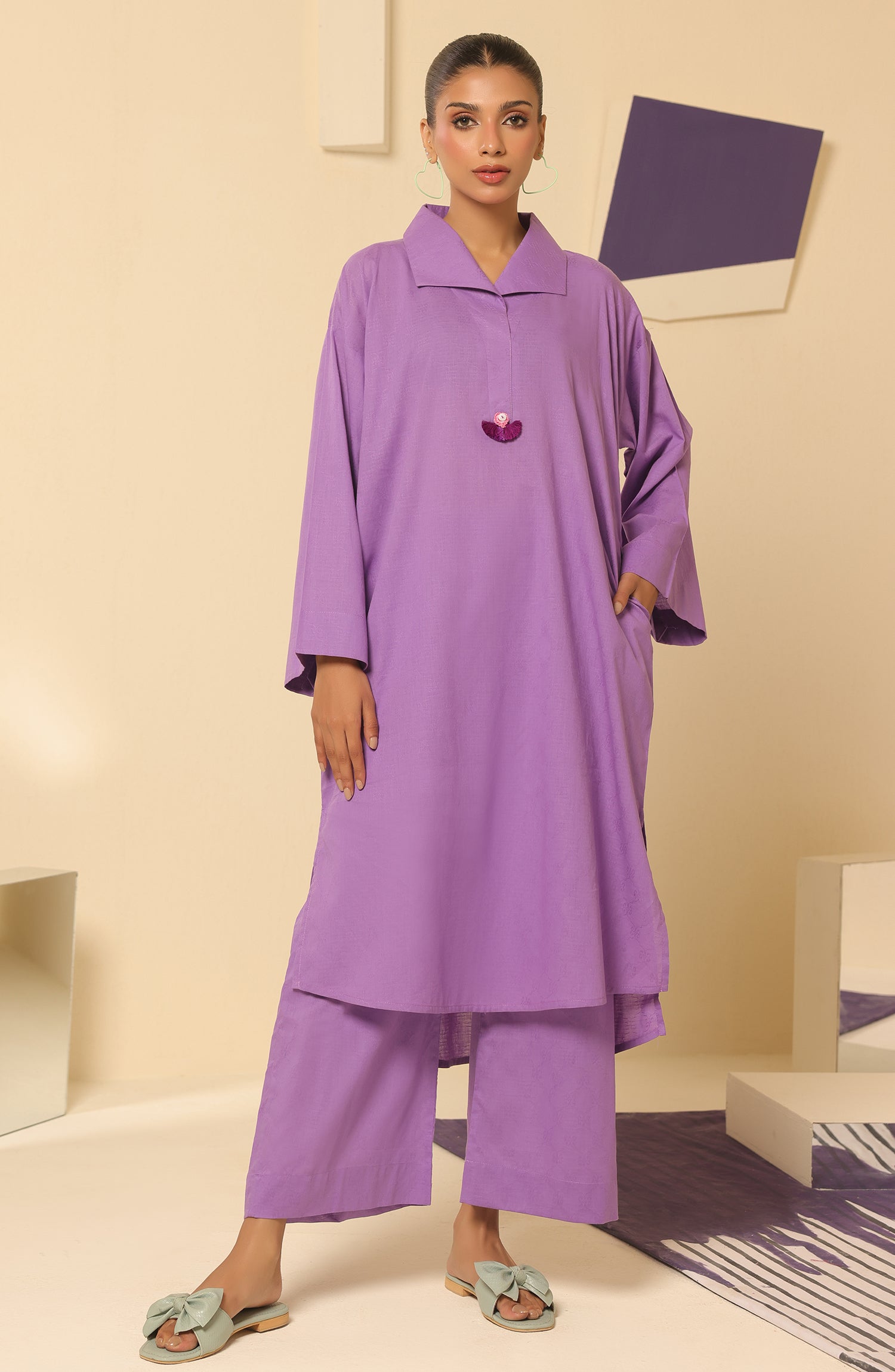 WRCJ23W-2004 JACQUARD Women READY TO WEAR SHIRT PANTS