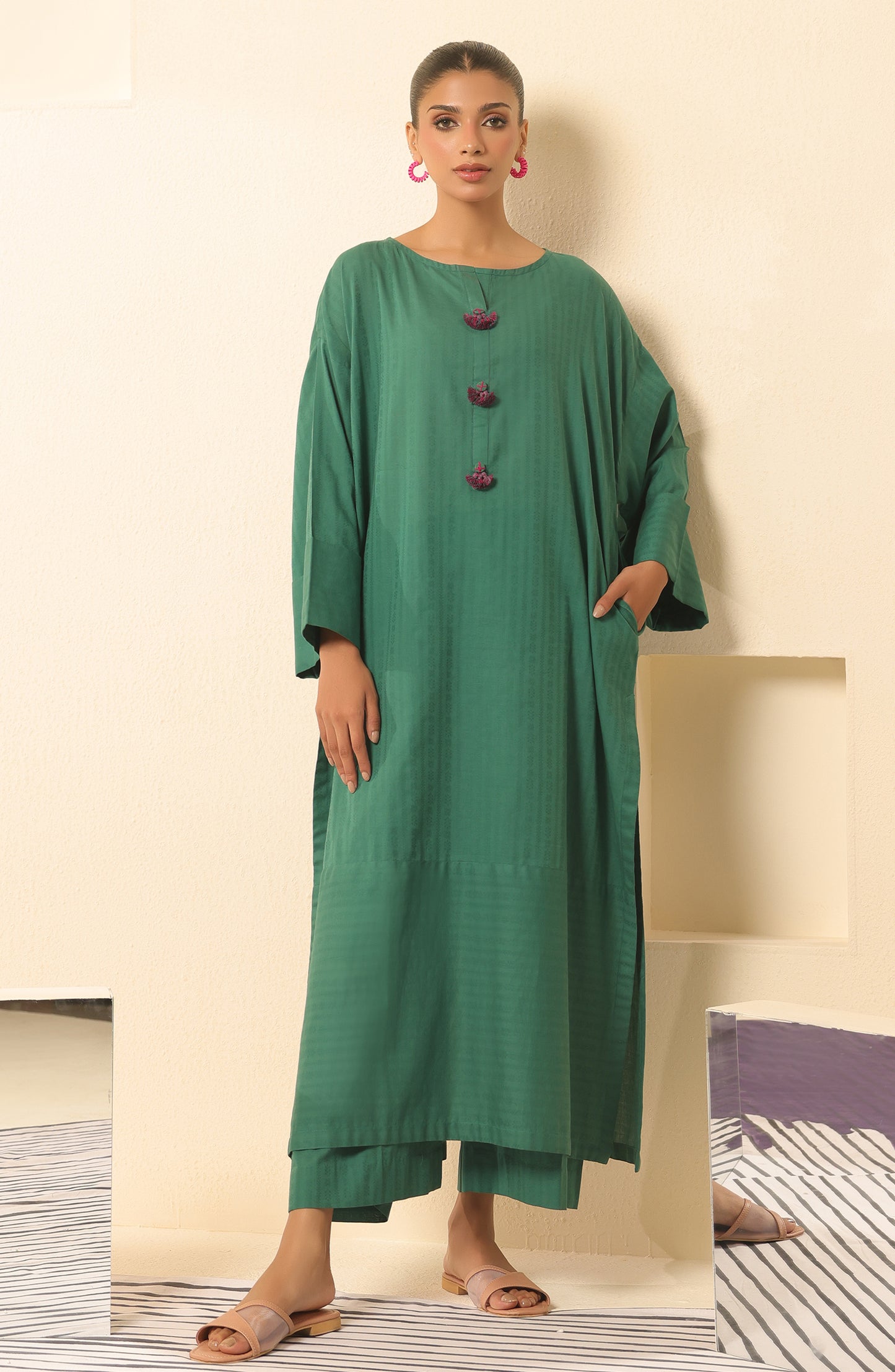 WRCJ23W-2005 JACQUARD Women READY TO WEAR SHIRT PANTS