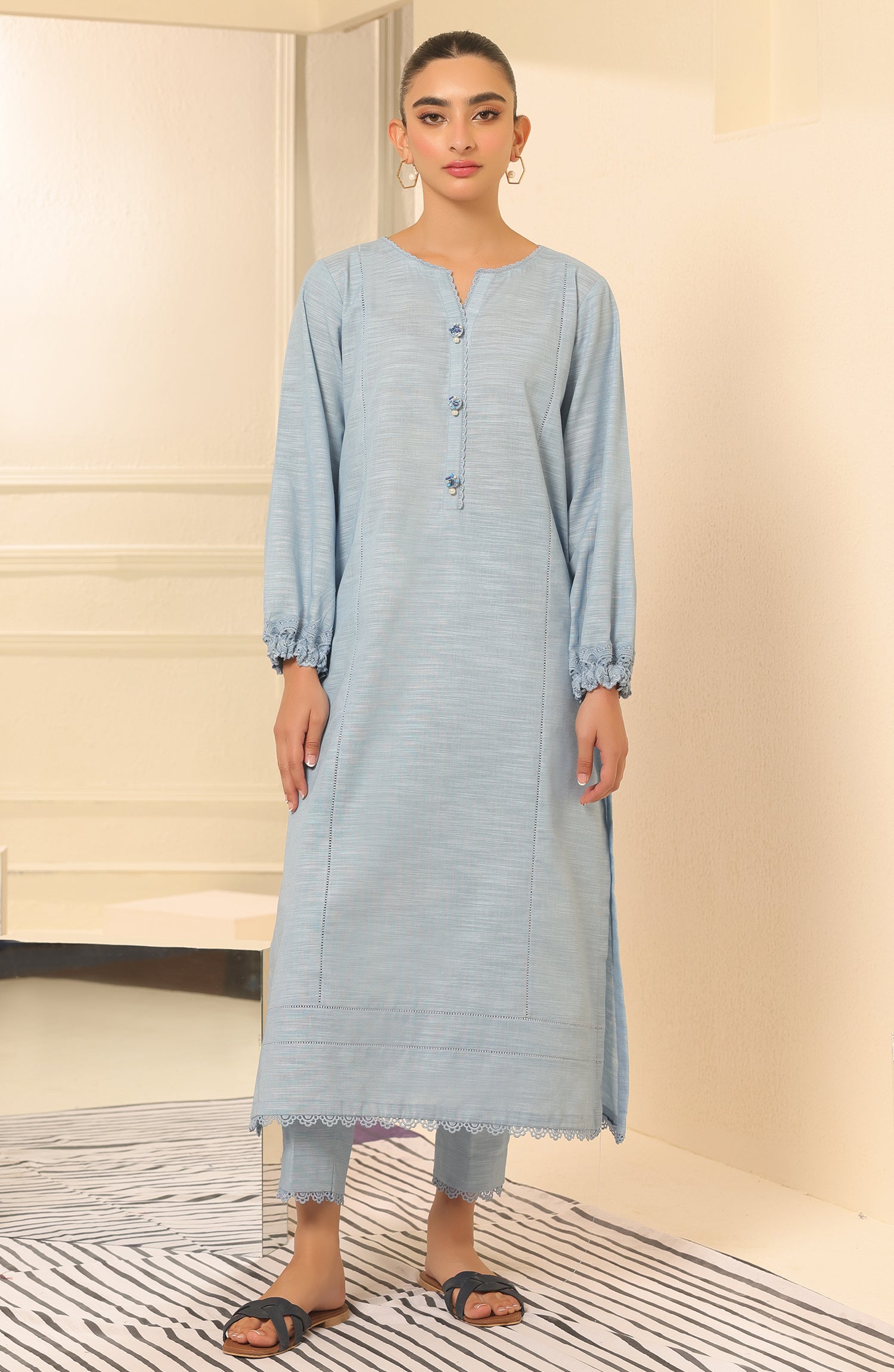 WRCK23W-2001 KHADDAR Women READY TO WEAR SHIRT PANTS