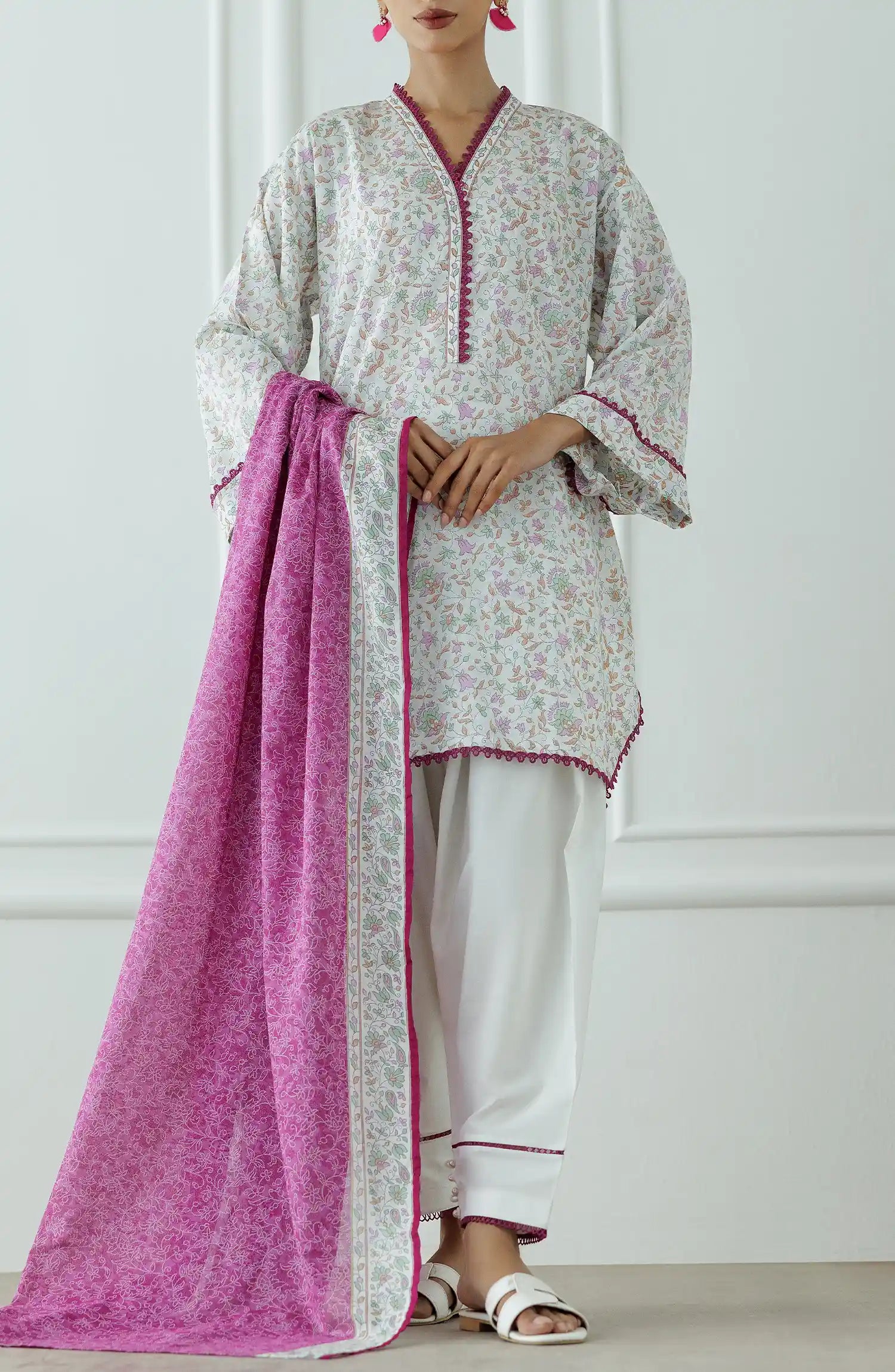 Stitched Printed Lawn Shirt Dupatta & Pant - 3 Piece - WRCL25S-1002