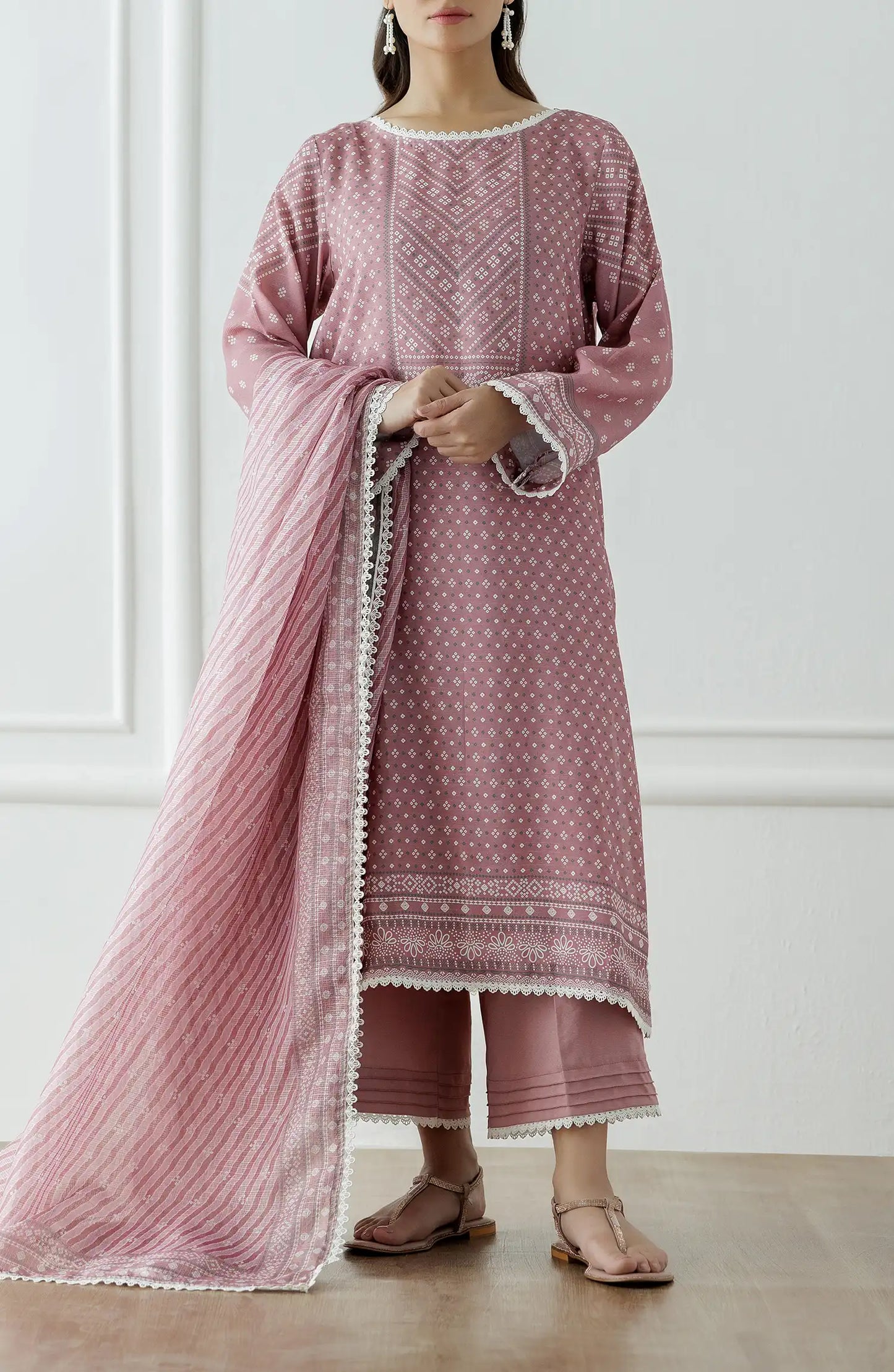 Stitched Premium Printed Raw Silk Shirt Dupatta & Pant - 3 Piece - WRCR24S-3003