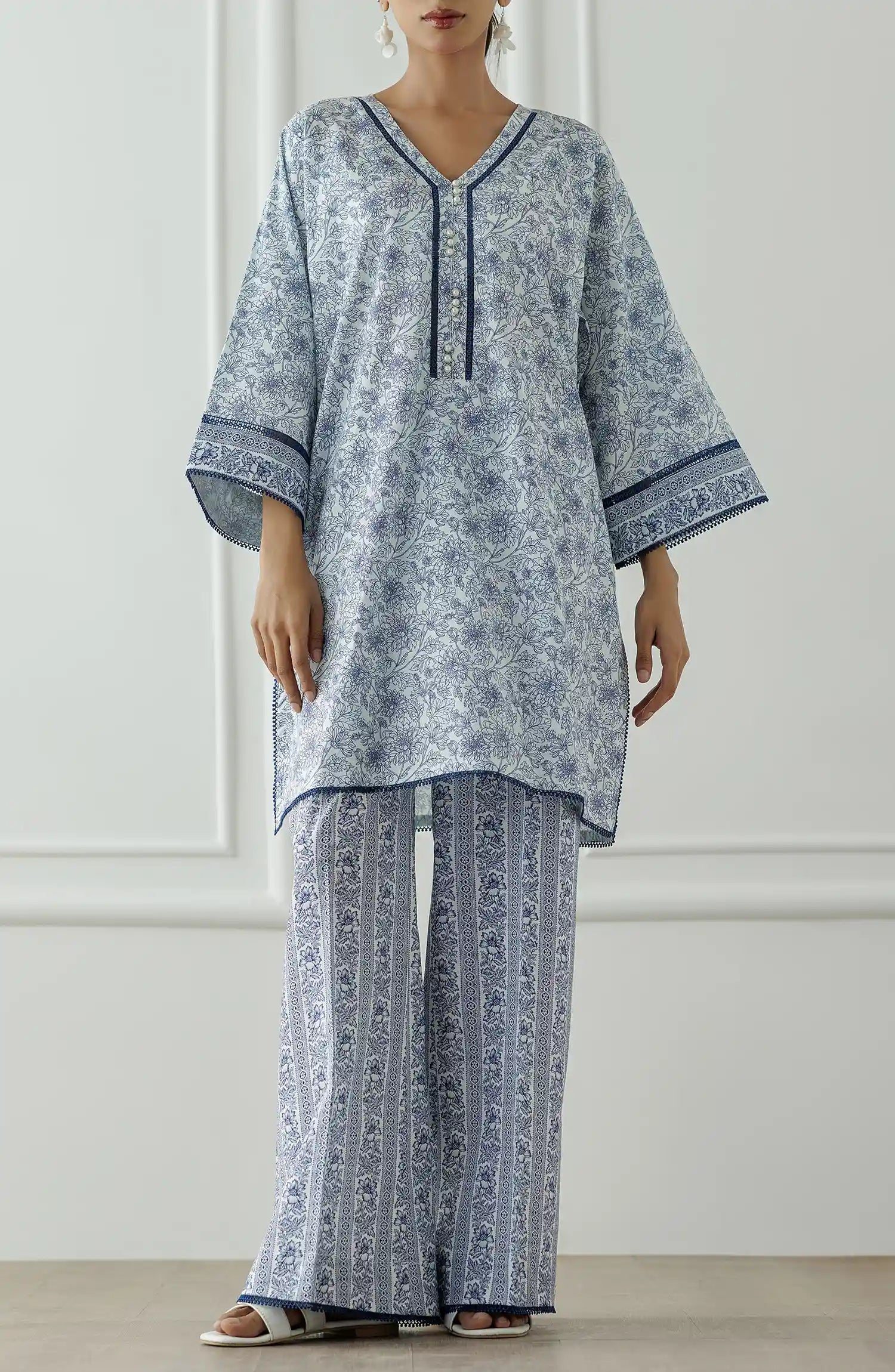 Stitched Printed Lawn Shirt & Pant - 2 Piece (Co-ord Set) - WRCV25S-2001