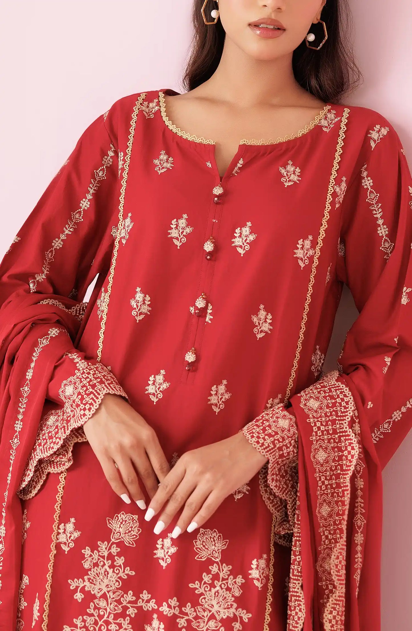 WRFC24S-3009 CAMBRIC Women READY TO WEAR SHIRT DUPATTA PANTS