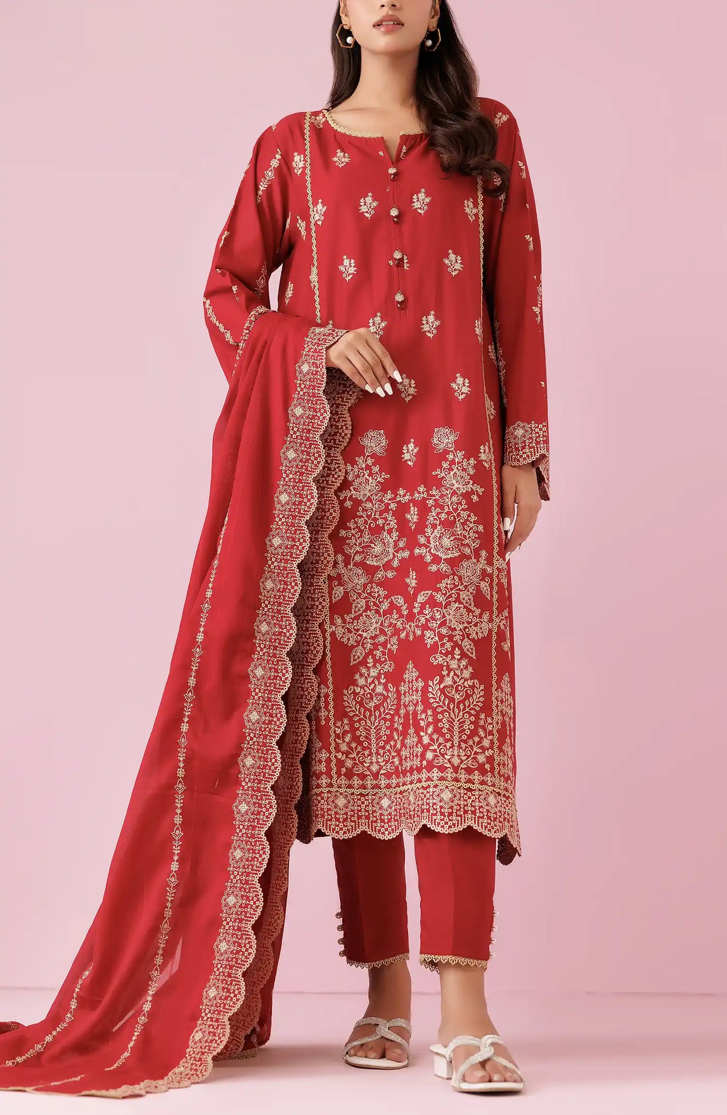 WRFC24S-3009 CAMBRIC Women READY TO WEAR SHIRT DUPATTA PANTS